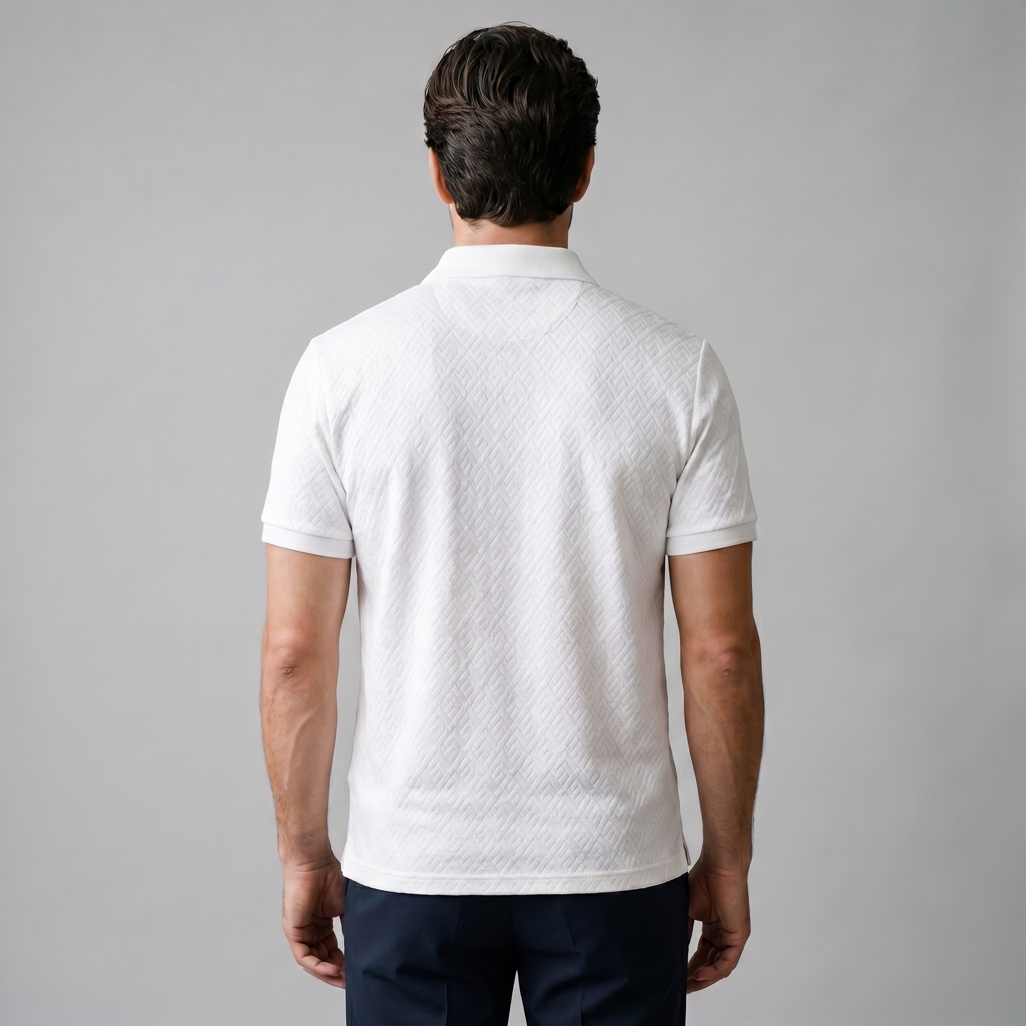 Polo Homem Corte Ajustado Texturizado Casual