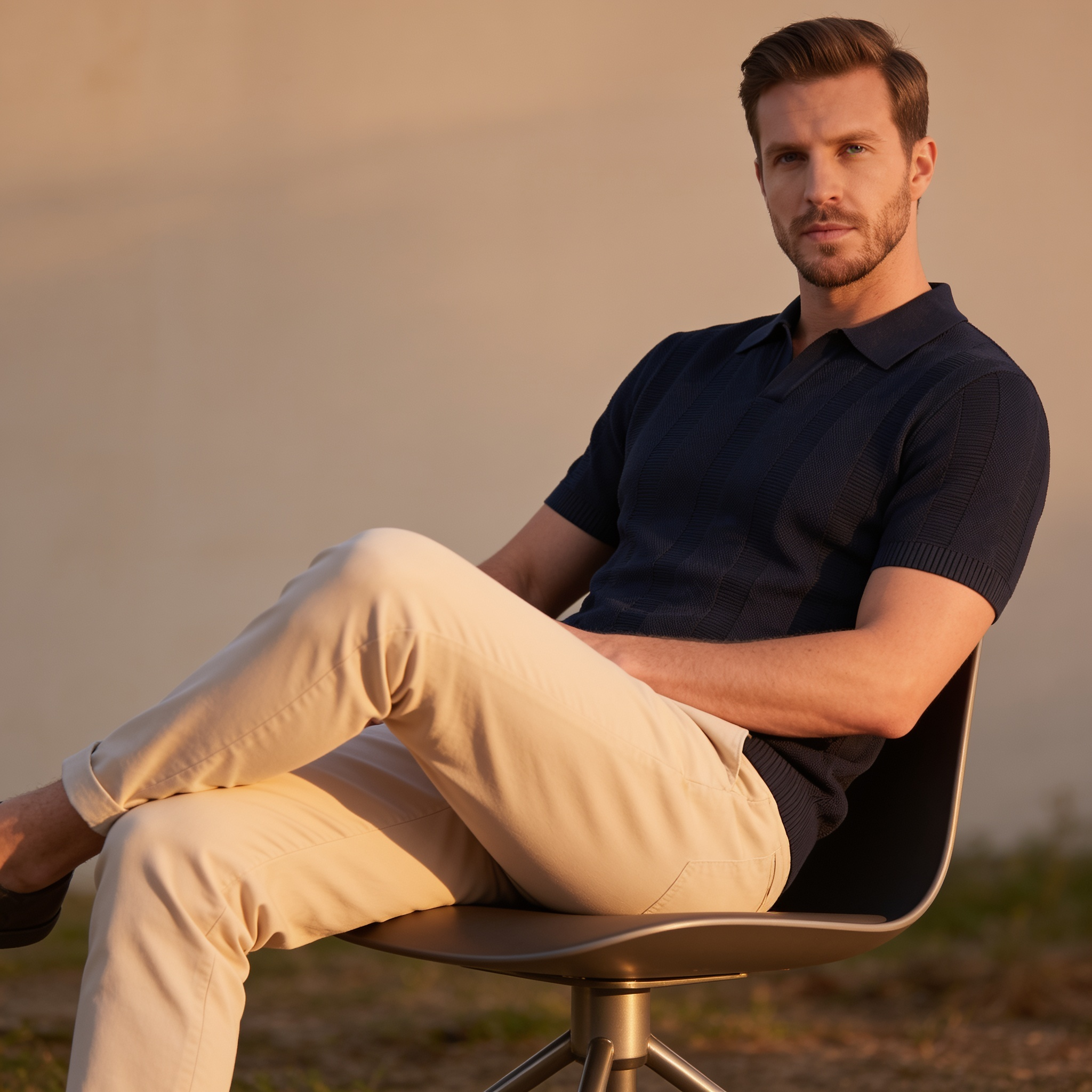 Polo uomo maglia aperta casual estiva
