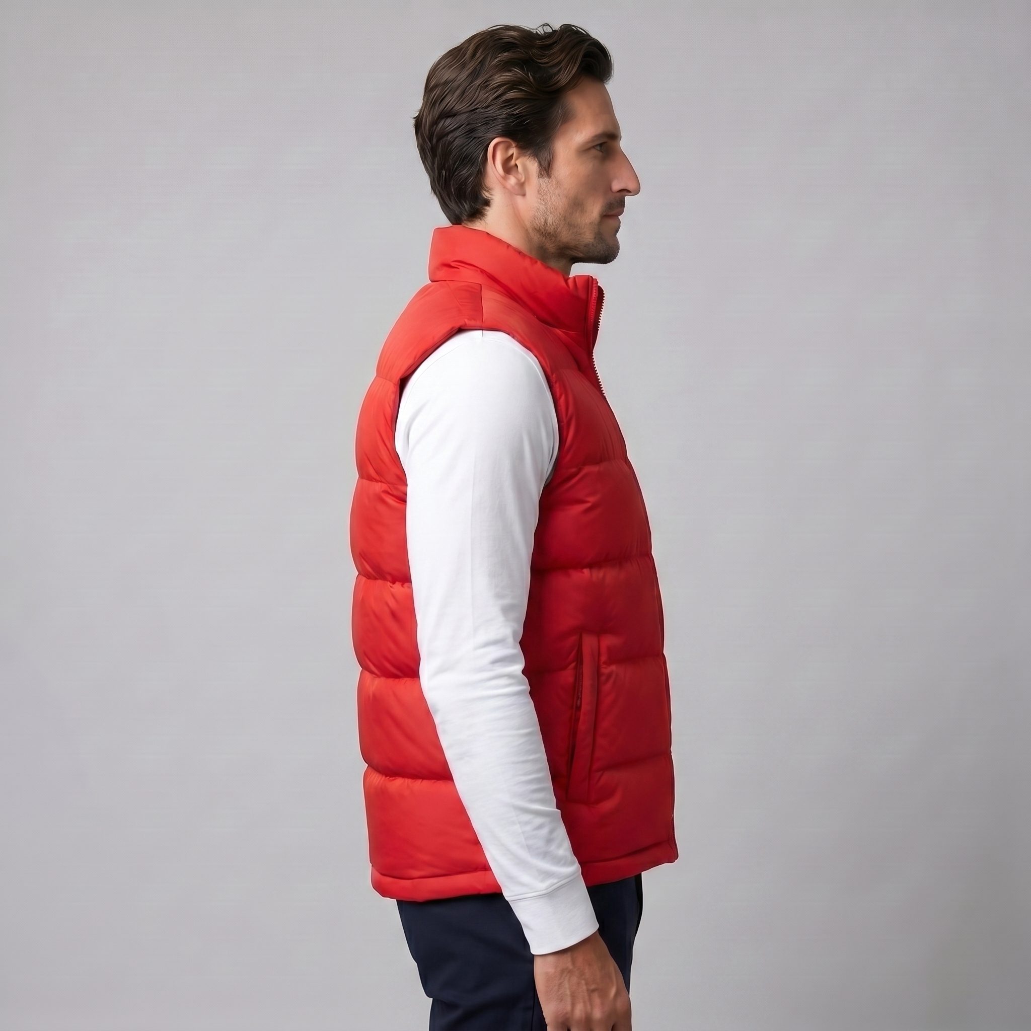 Quilted Padded Vest Men Winter Casual