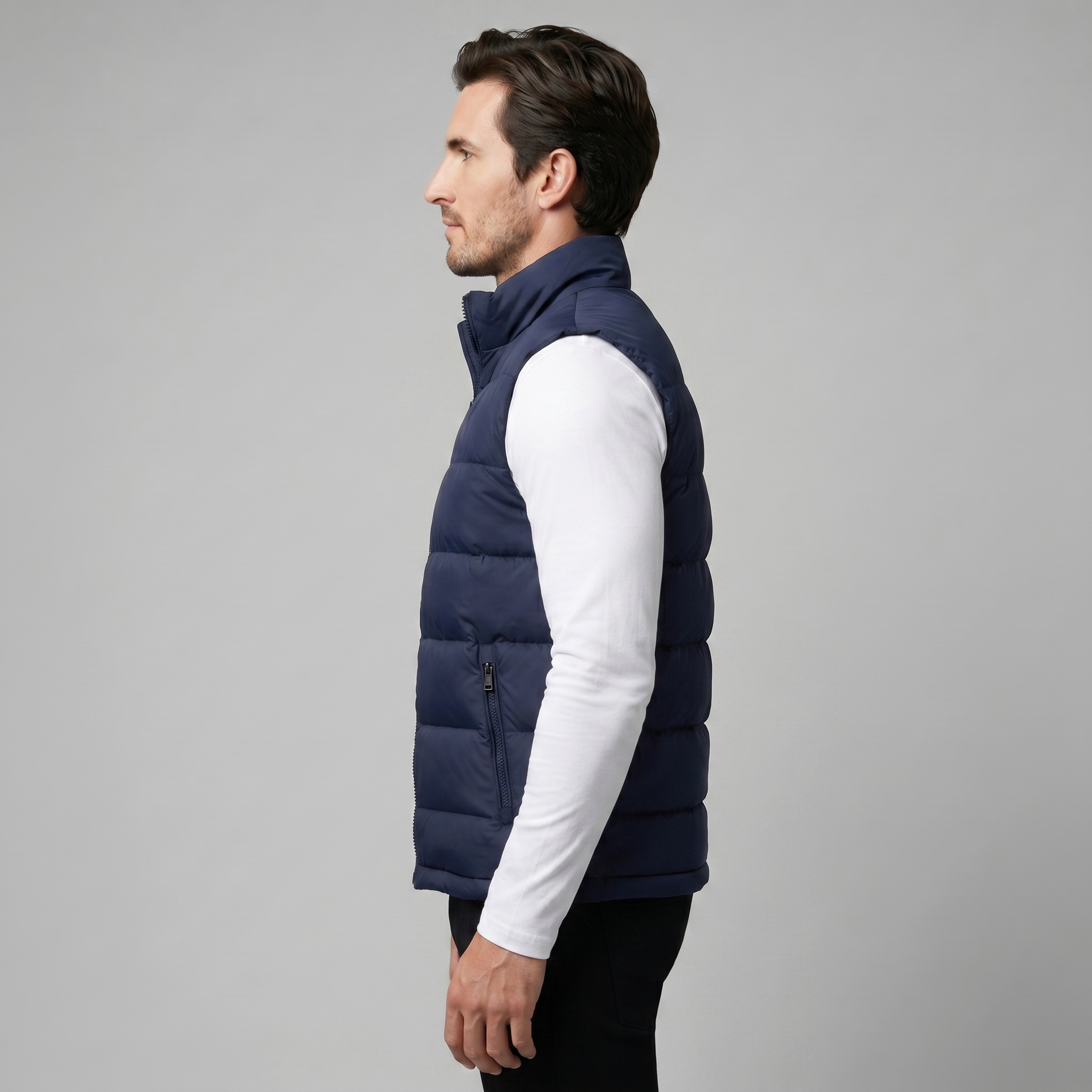 Quilted Padded Vest Men Winter Casual