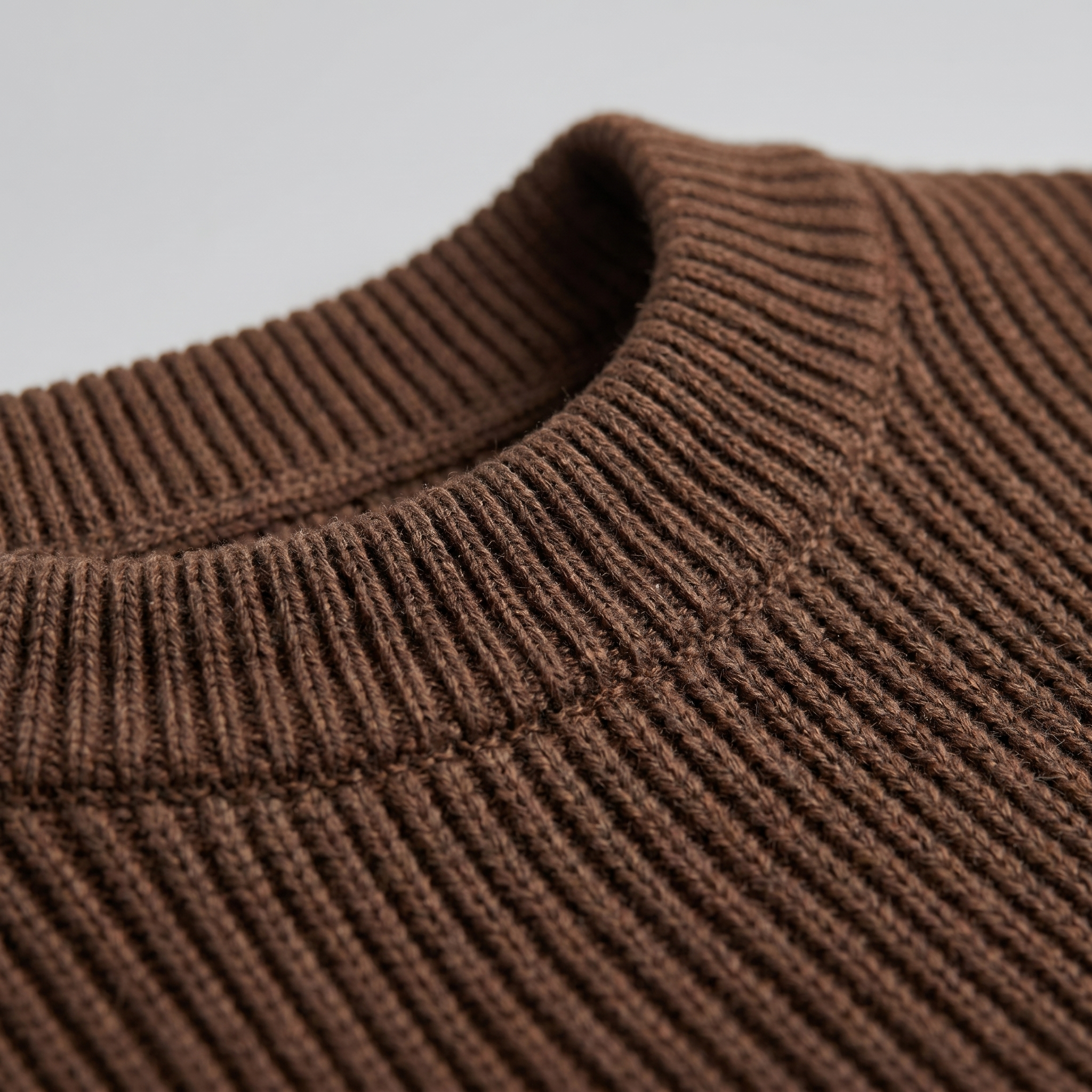 Ribbed Knit T-Shirt Heren Ronde Hals Casual