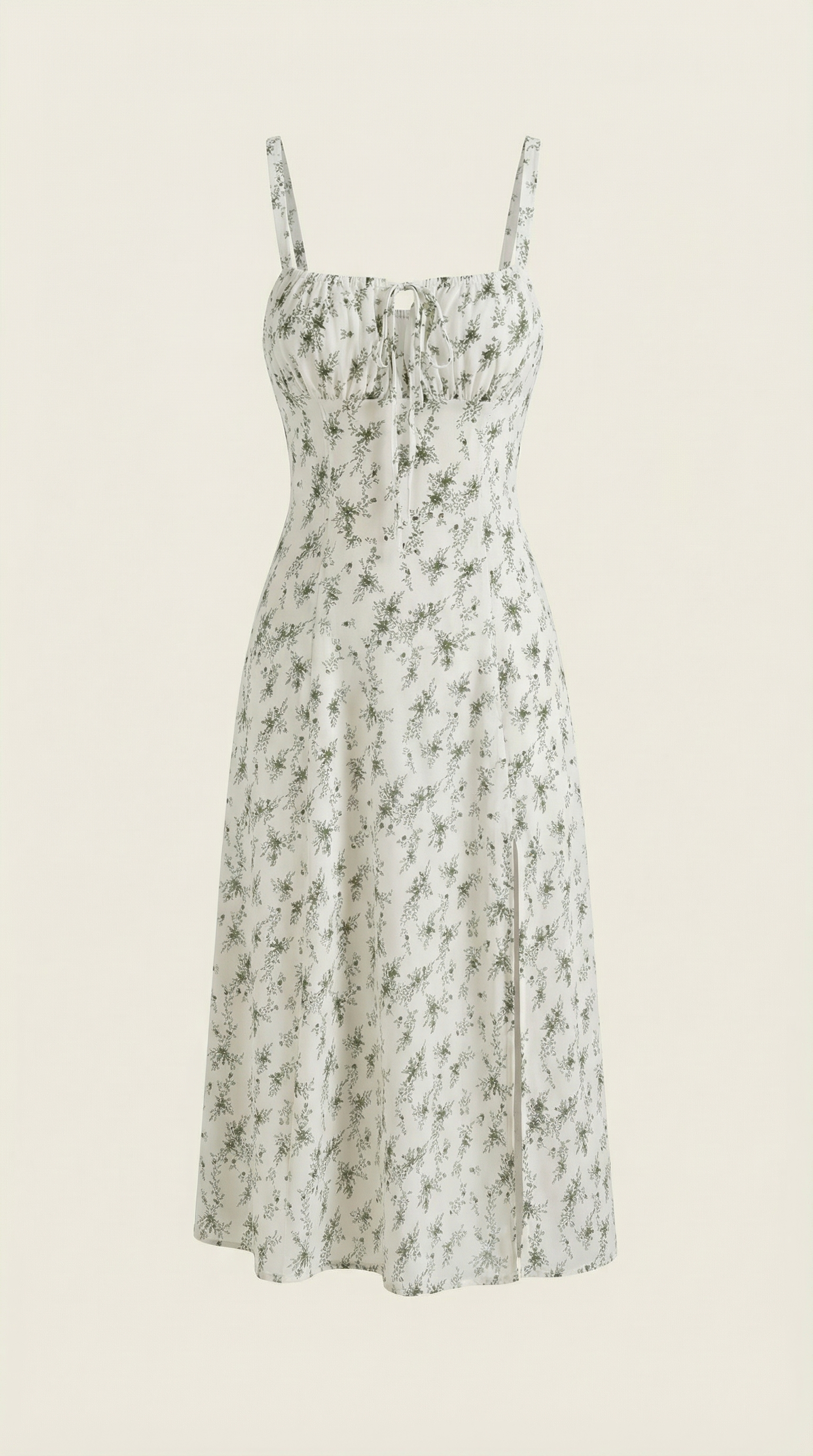 Vestido midi para senhora corte A vintage com estampado floral, decote em coração, costas ajustáveis