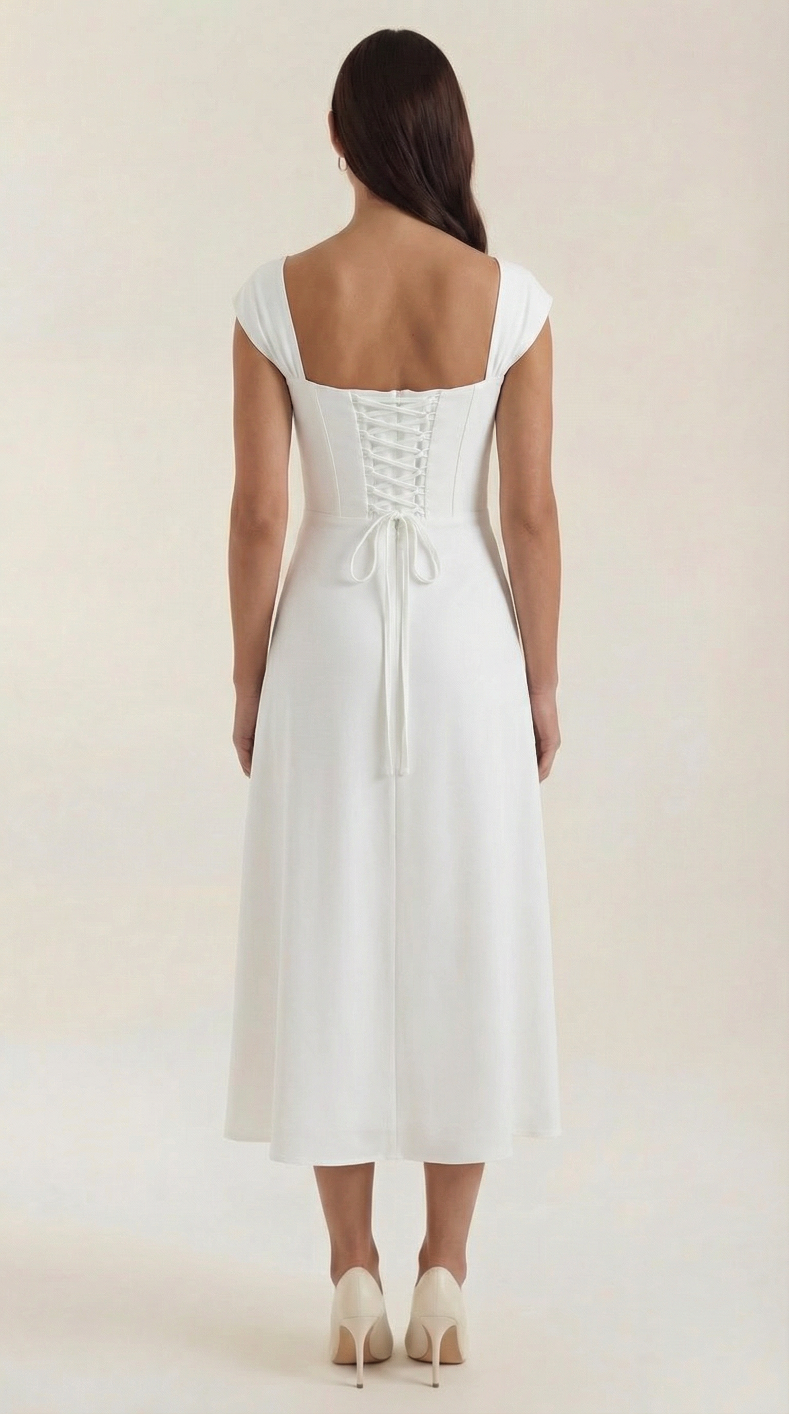 Vestido midi para mujer línea A vintage con estampado floral estilo bustier tirantes finos
