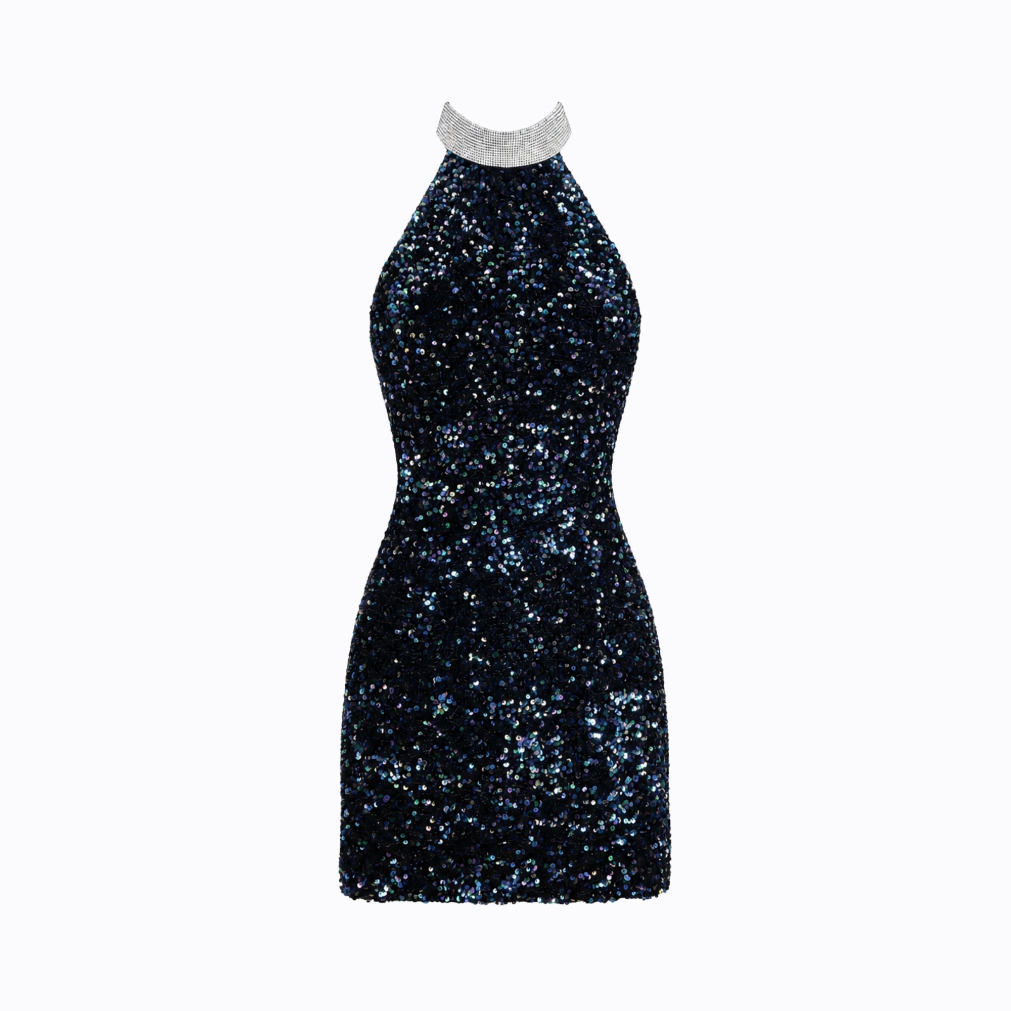 Robe courte dos nu à sequins pour femmes, bodycon élégante pour soirée