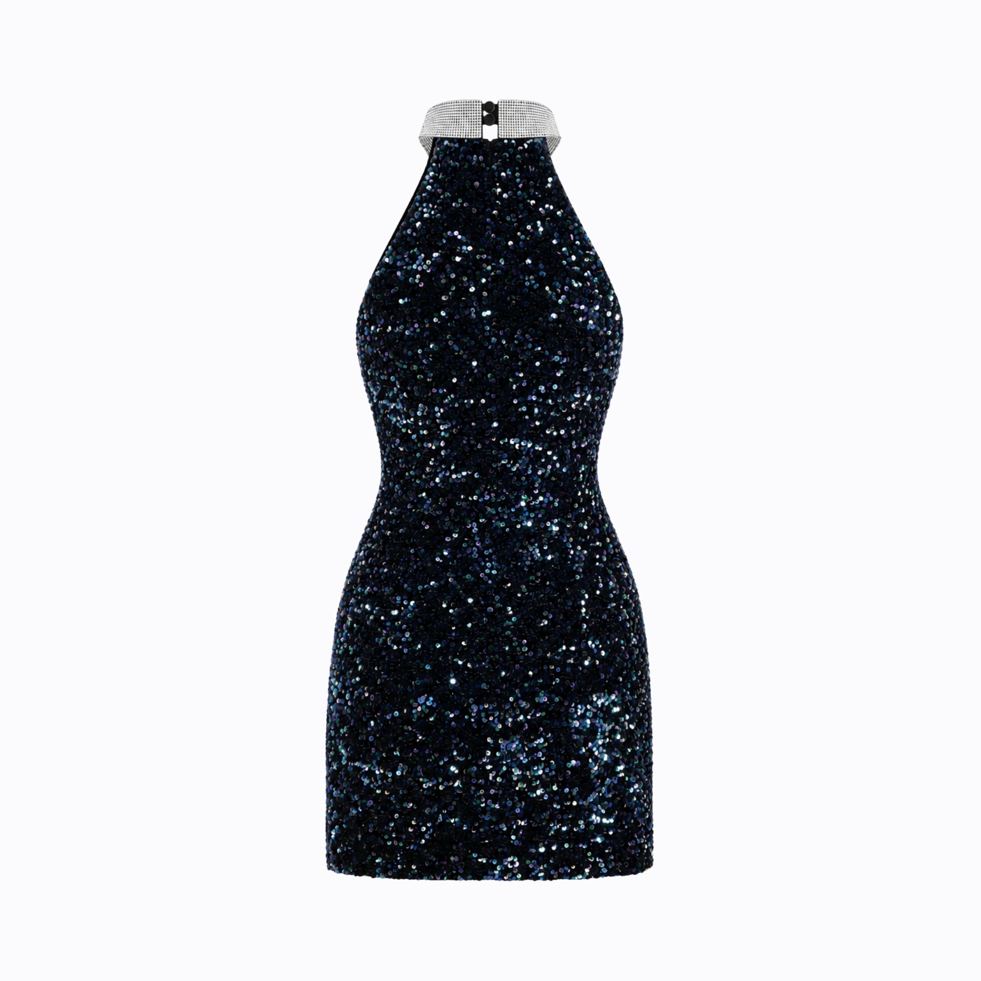 Robe courte dos nu à sequins pour femmes, bodycon élégante pour soirée