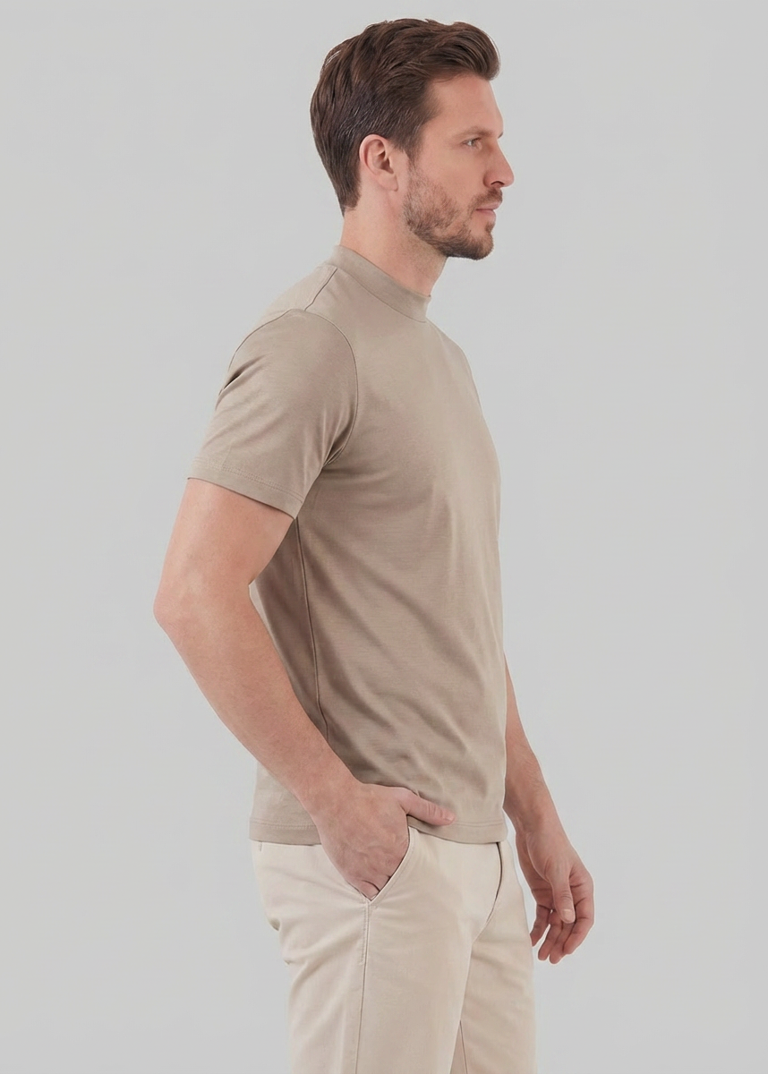 Slim fit T-shirt med rund hals til mænd