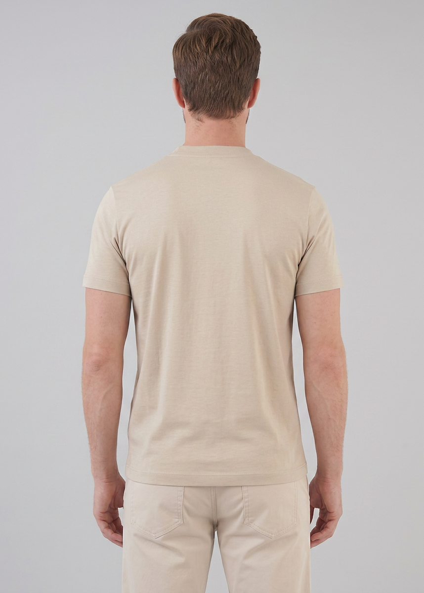 Slim fit T-shirt med rund hals til mænd