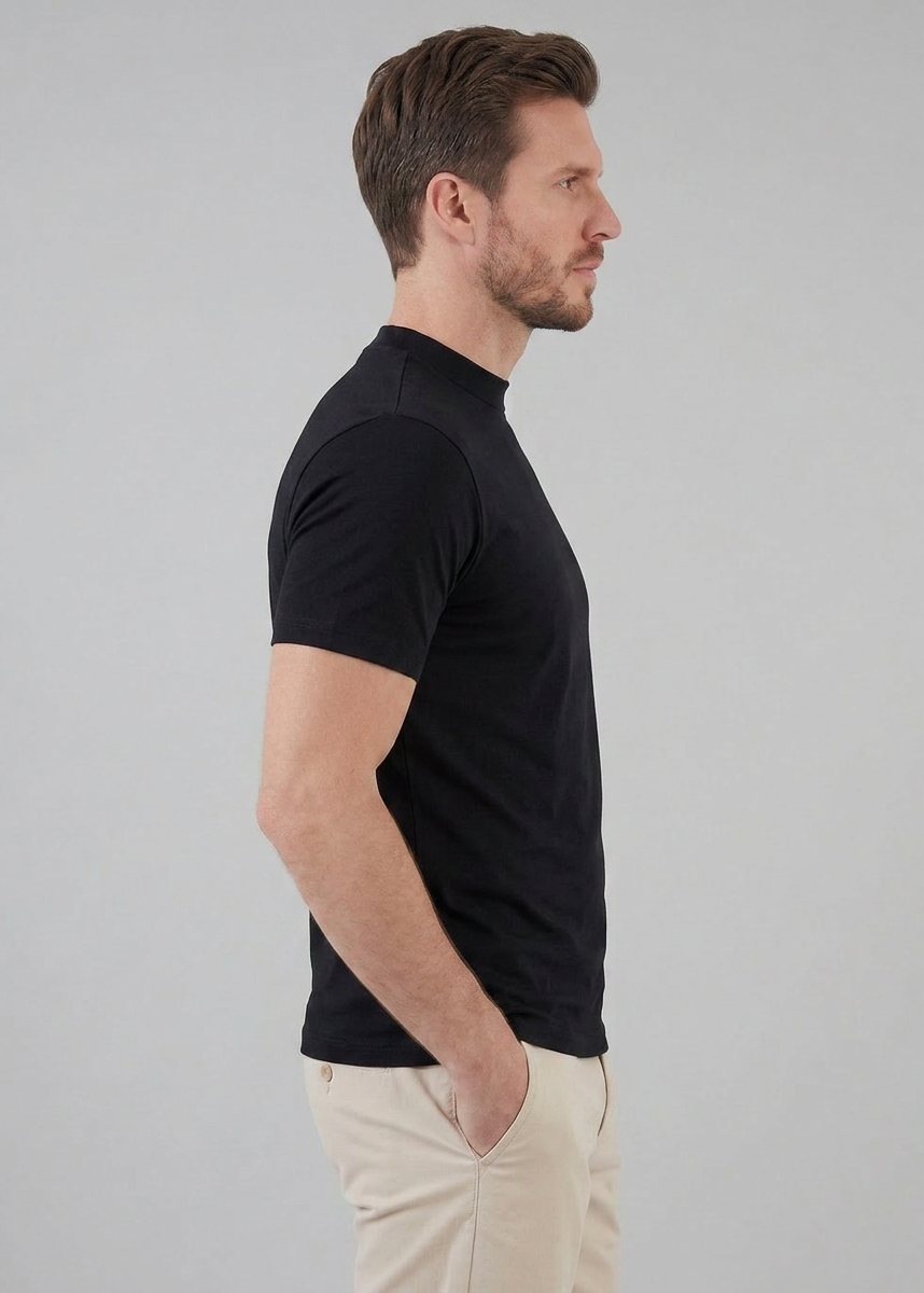 Slim fit T-shirt med rund hals til mænd