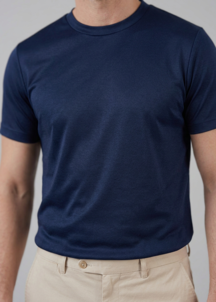 Slim fit T-shirt med rund hals til mænd
