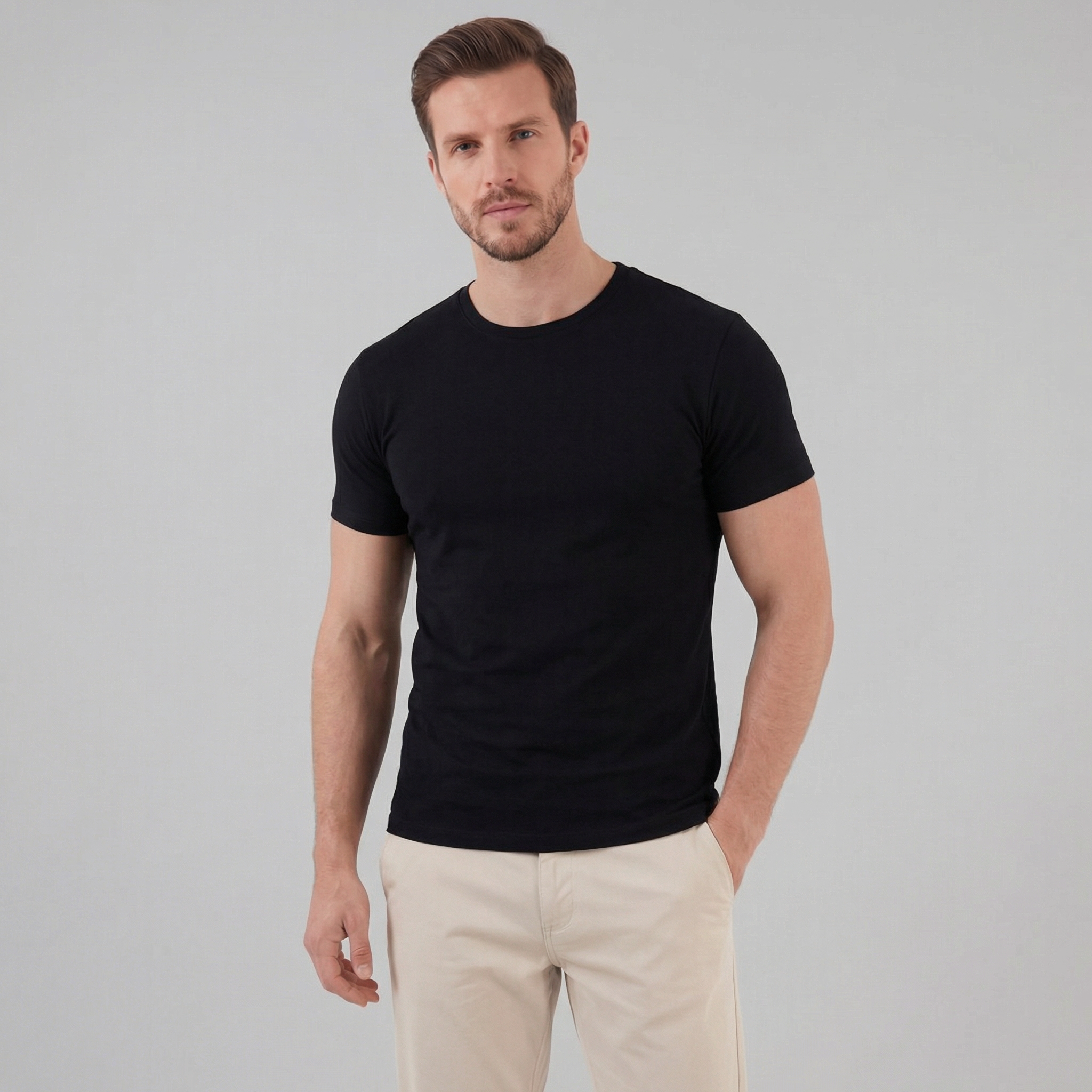 T-Shirt Slim Fit Homem Casual