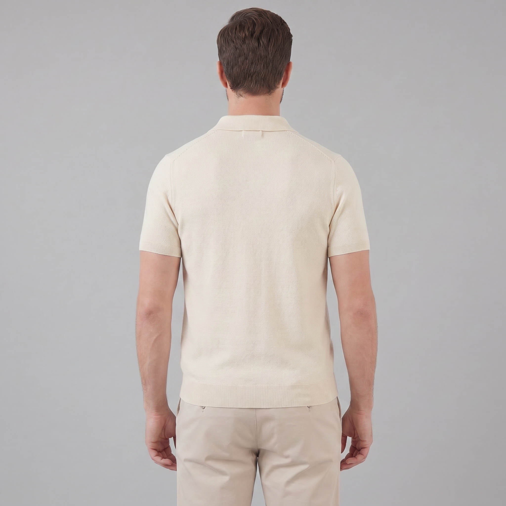 Polo Smart Casual Homem Gola em V Verão Leve