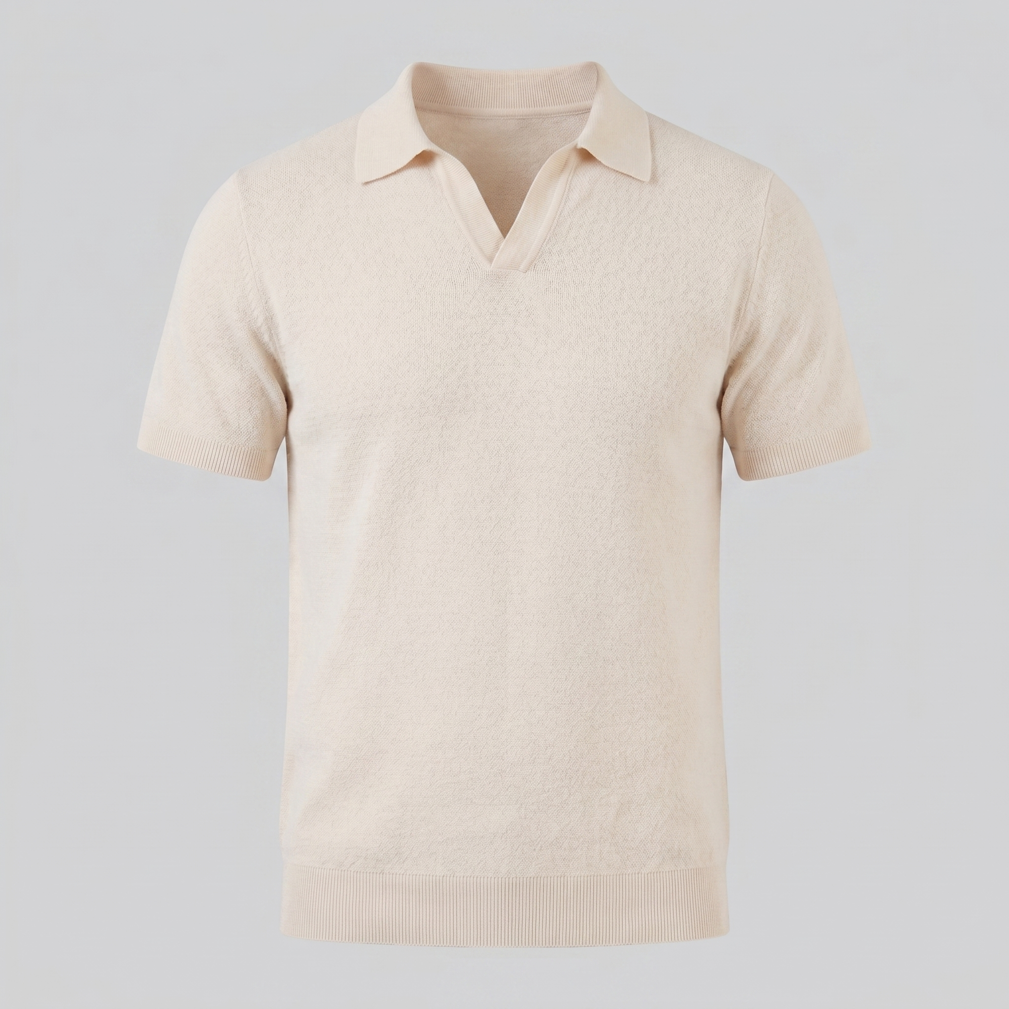 Polo Smart Casual Homem Gola em V Verão Leve
