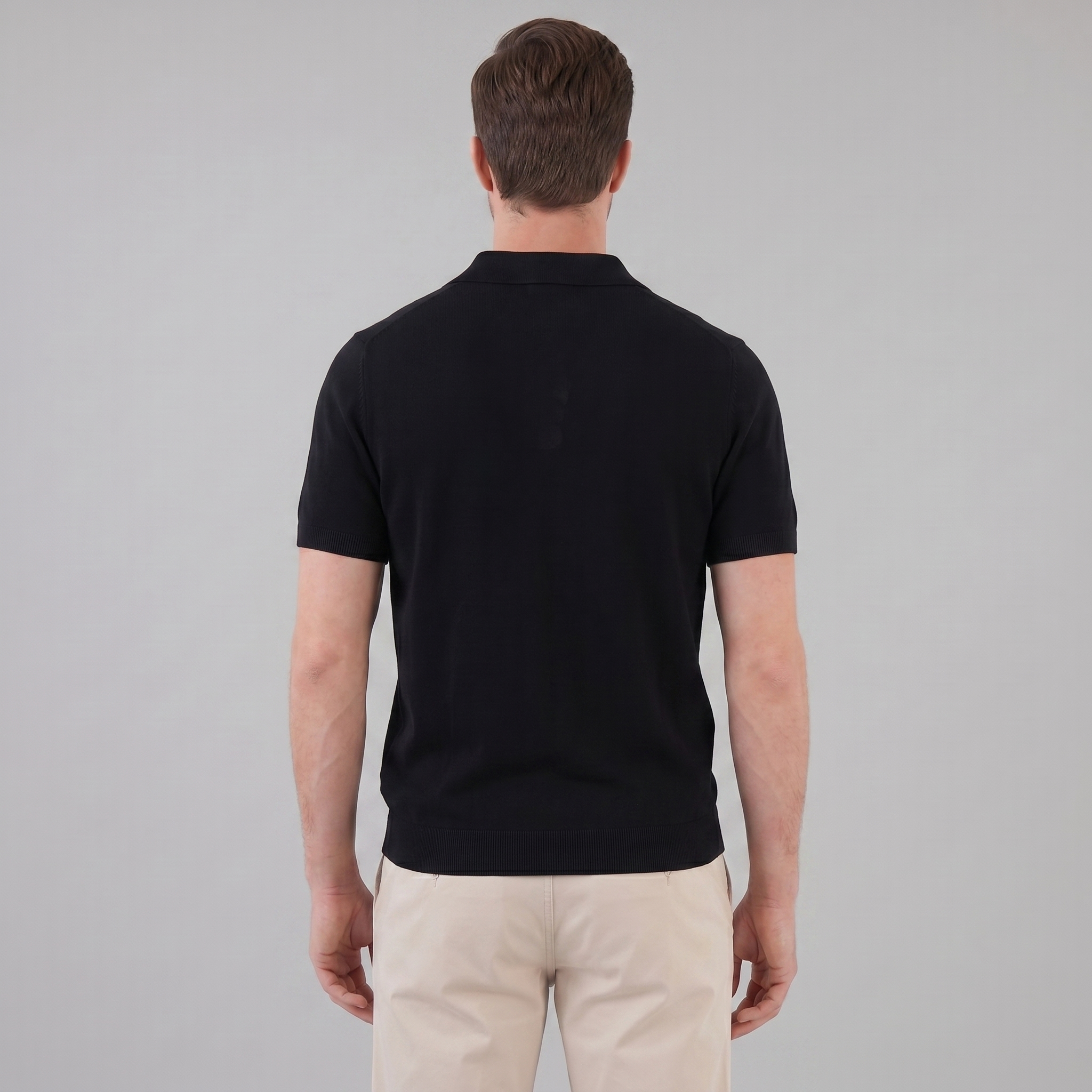 Polo Smart Casual Homem Gola em V Verão Leve