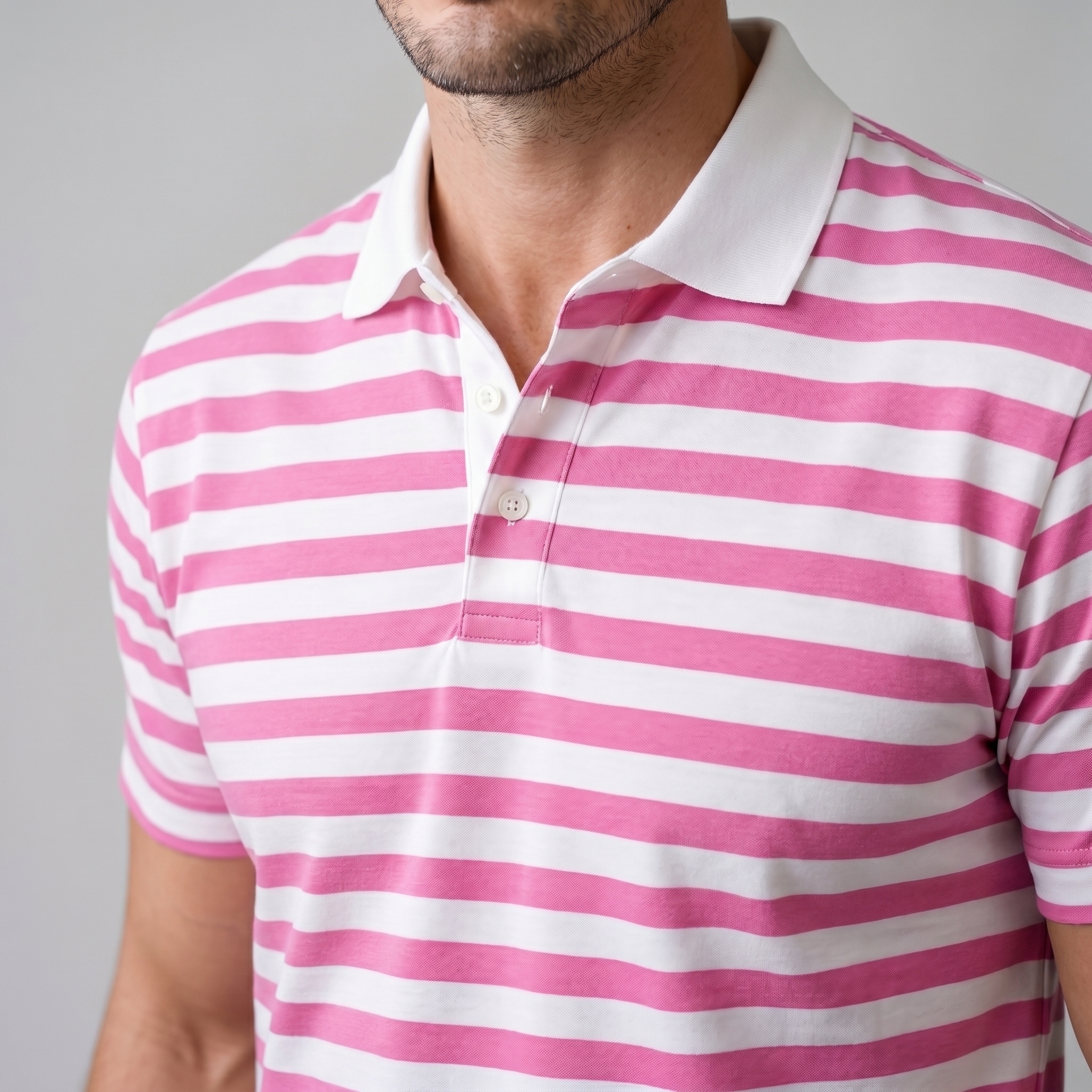 Polo Smart Casual Homem Manga Curta Listrado