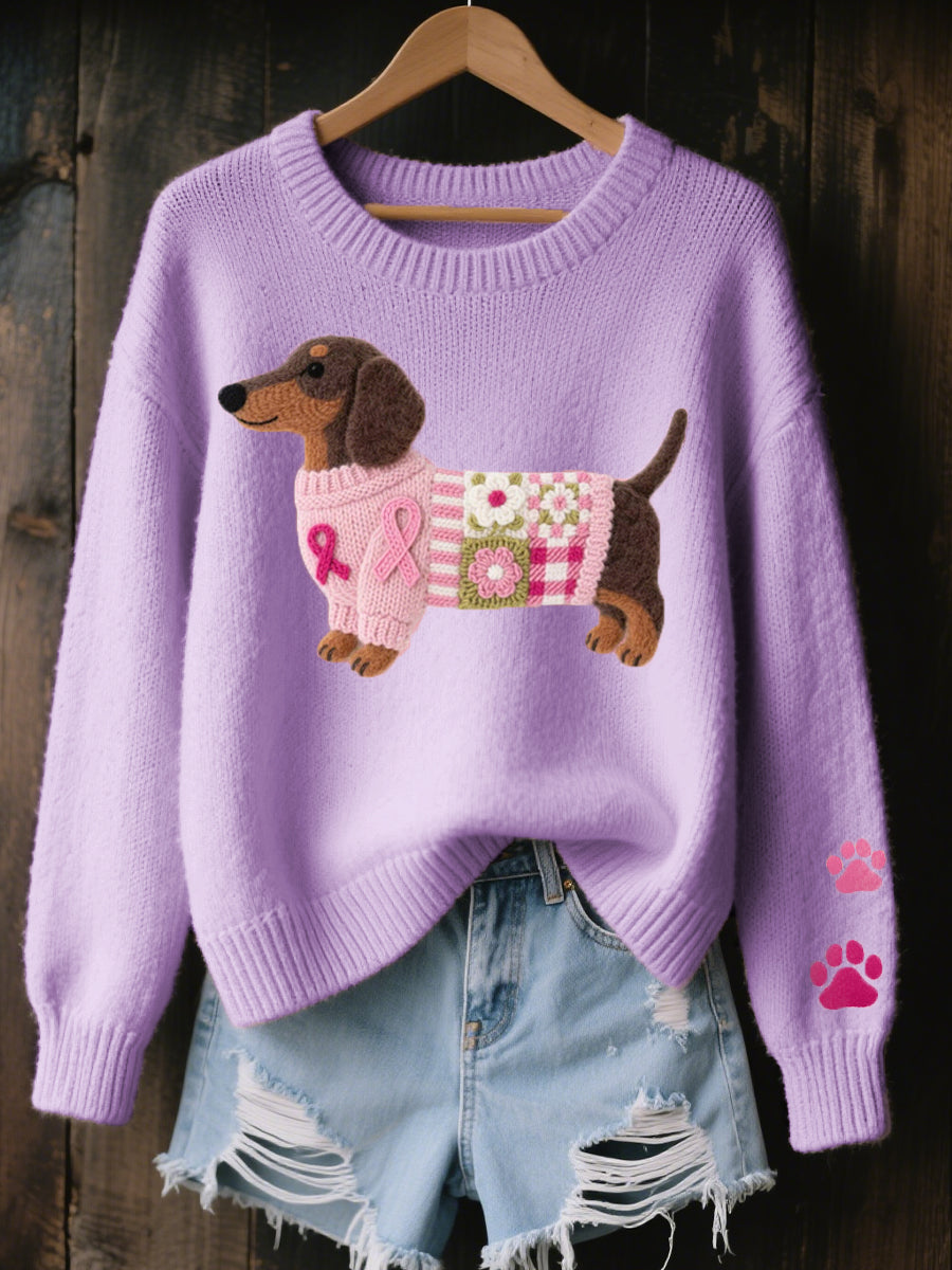 Camisola macia para senhora com estampa de cães fofos e mangas compridas