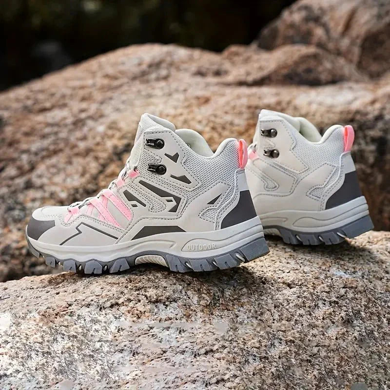 Dames Hoge Wandelschoenen Met Veters En Grip Zoo