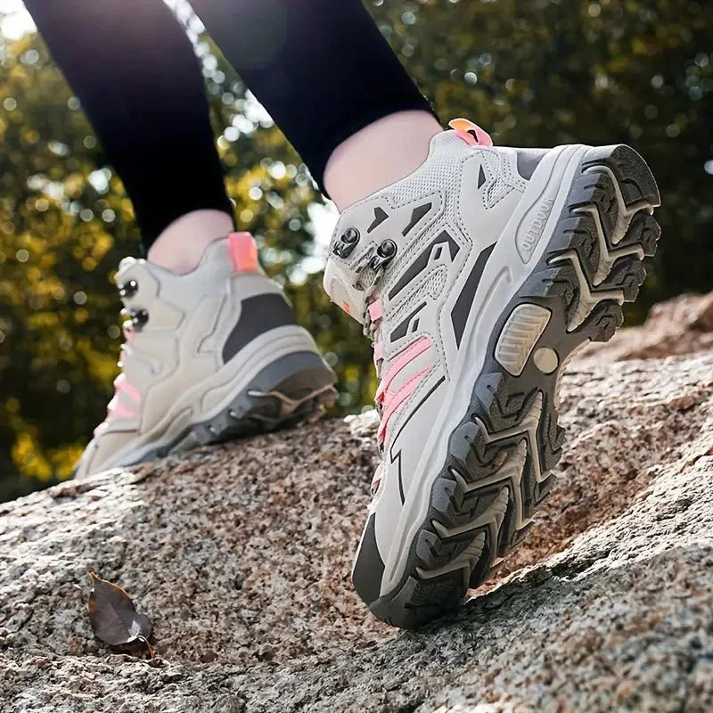 Dames Hoge Wandelschoenen Met Veters En Grip Zoo
