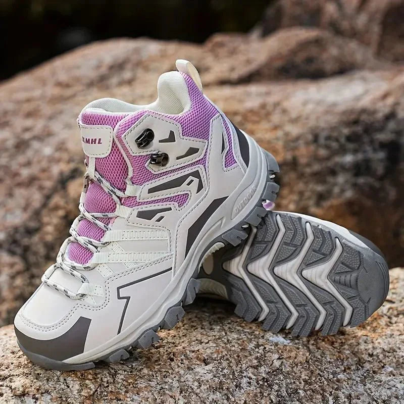 Dames Hoge Wandelschoenen Met Veters En Grip Zoo