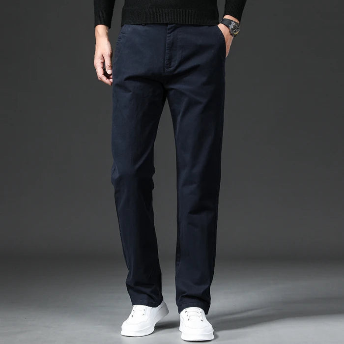 Chino Stretch Homem Slim Fit Casual Cintura Elástica