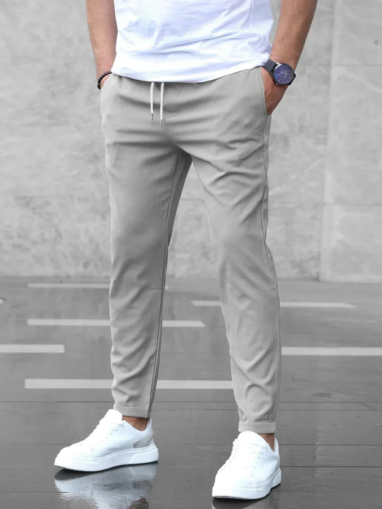 Stretch Comfort Pants Men Regular Fit Casual