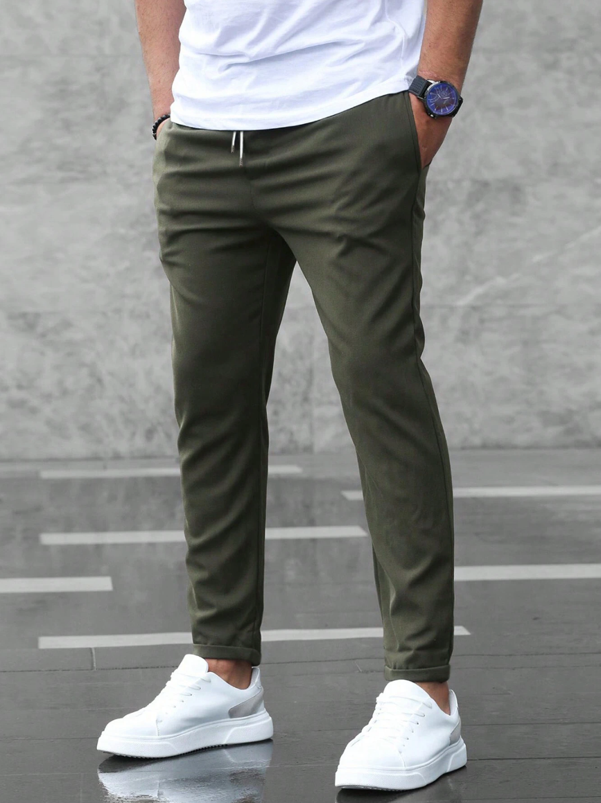 Pantalón stretch cómodo para hombre, ajuste regular, casual