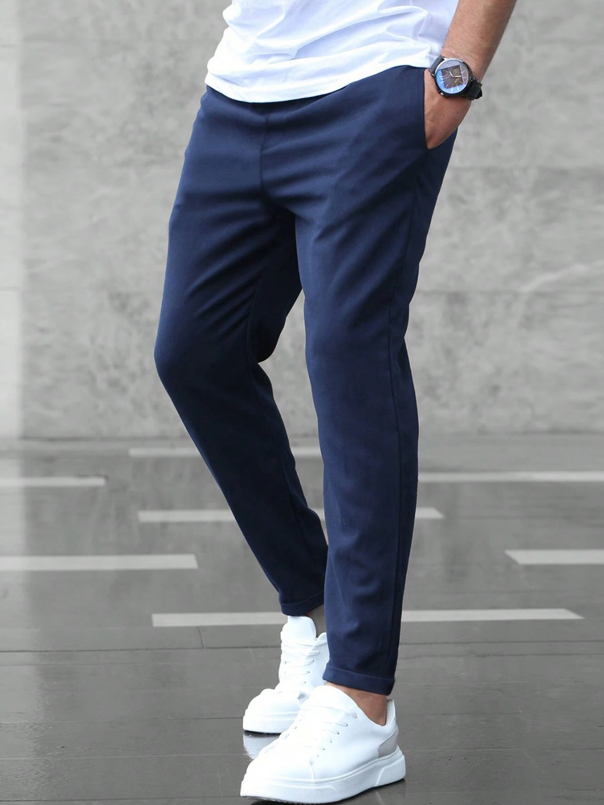 Pantalón stretch cómodo para hombre, ajuste regular, casual