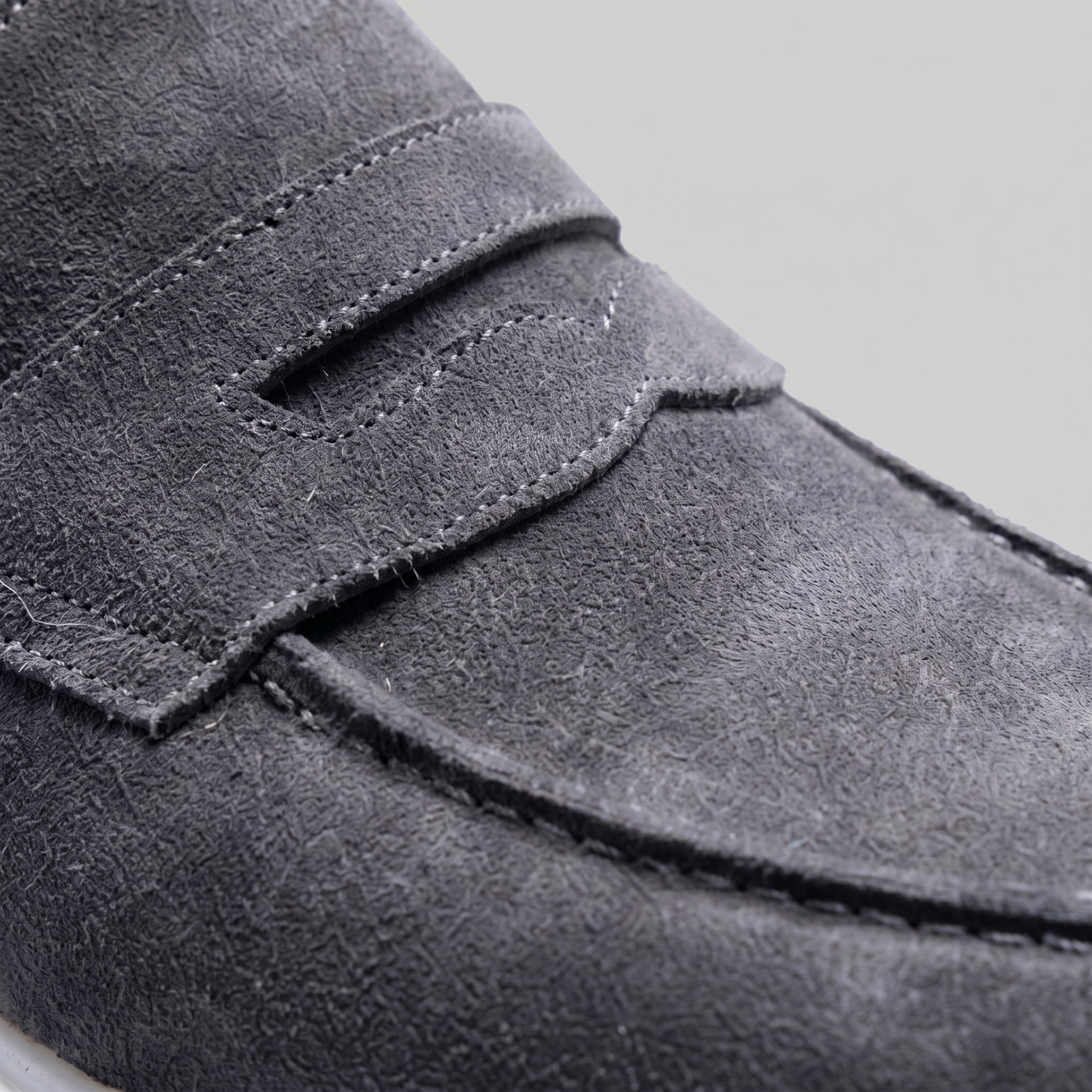 Mocasines de ante con puntera para hombre, suela blanca, casual