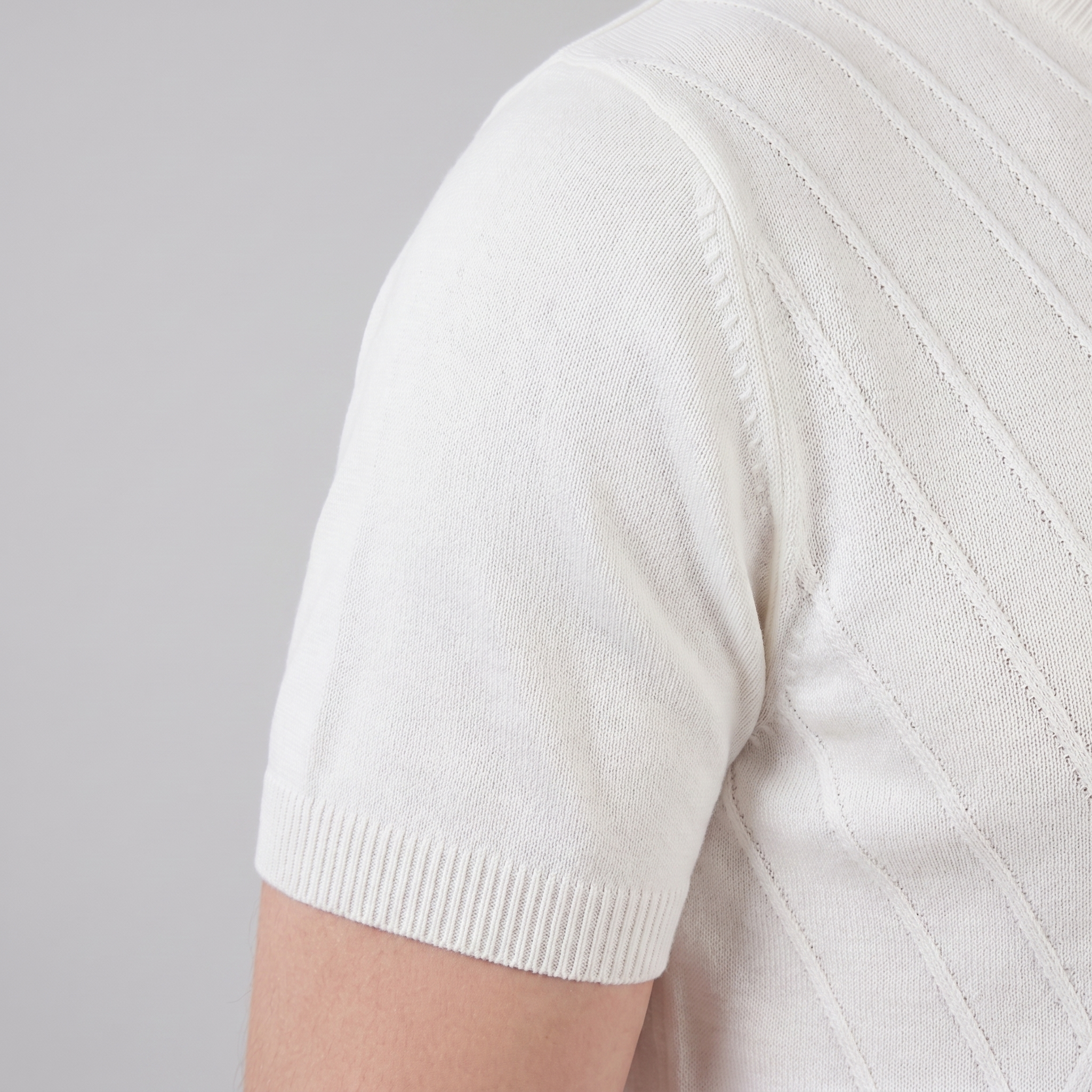 T-Shirt Homem Manga Comprida Casual Textura Gola Redonda