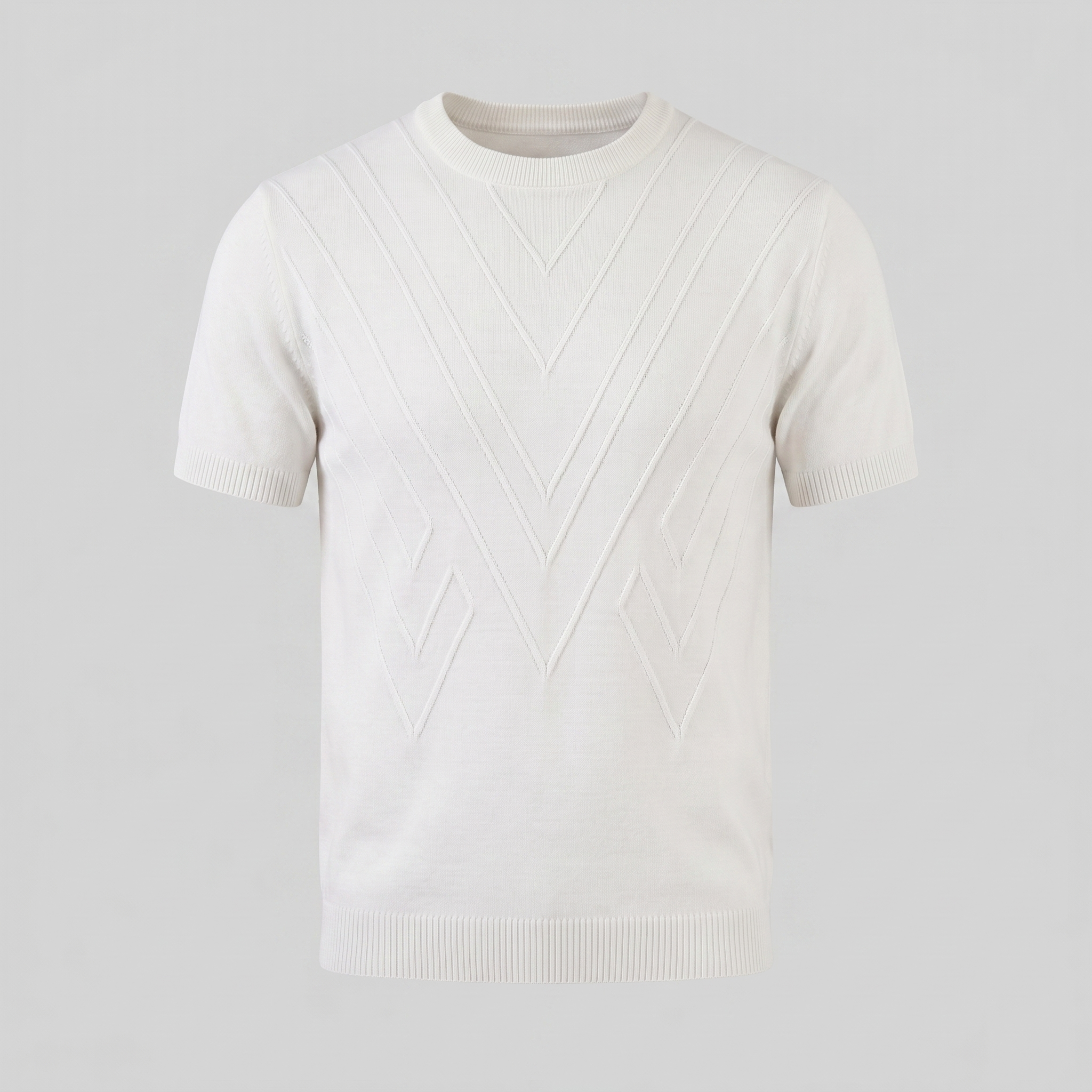 T-Shirt Homem Manga Comprida Casual Textura Gola Redonda