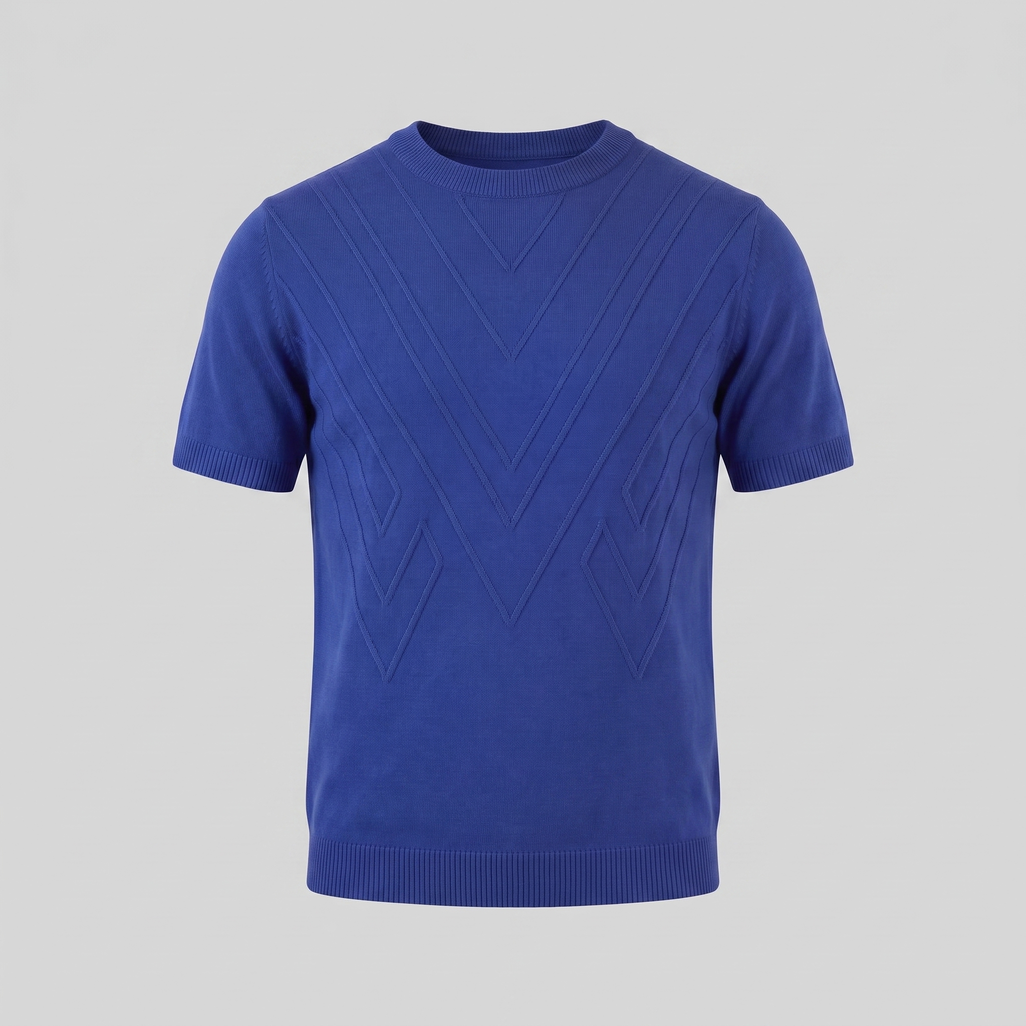 T-Shirt Homem Manga Comprida Casual Textura Gola Redonda