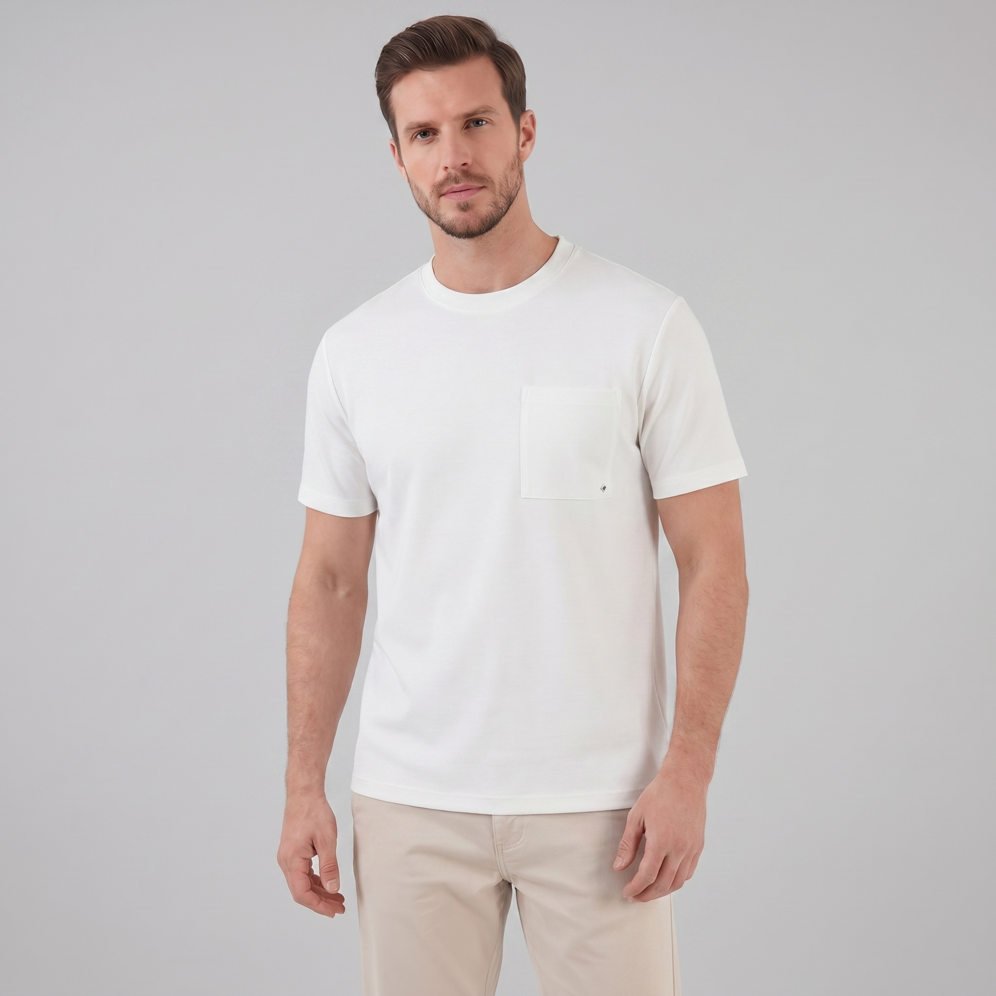 T-Shirt Heren Relaxed Fit Borststak Casual