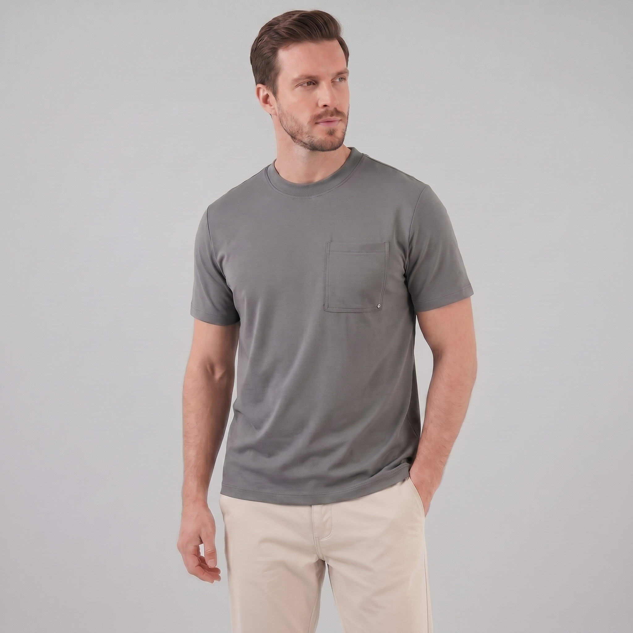 T-Shirt Herre Relaxed Fit Bryststak Casual