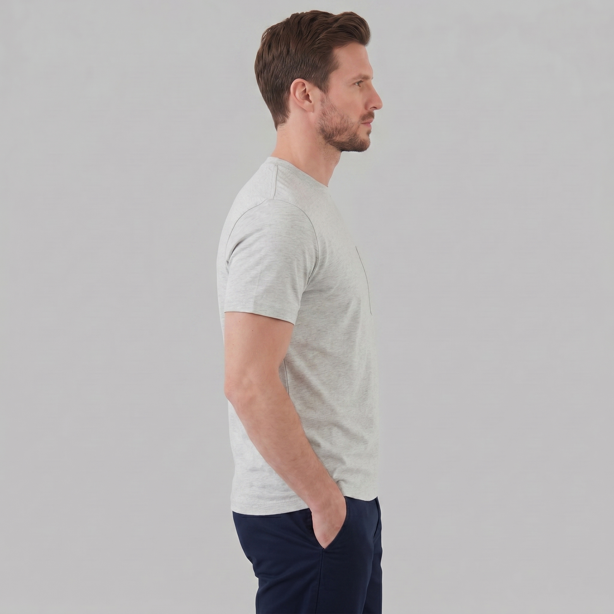 T-Shirt Herre Relaxed Fit Bryststak Casual