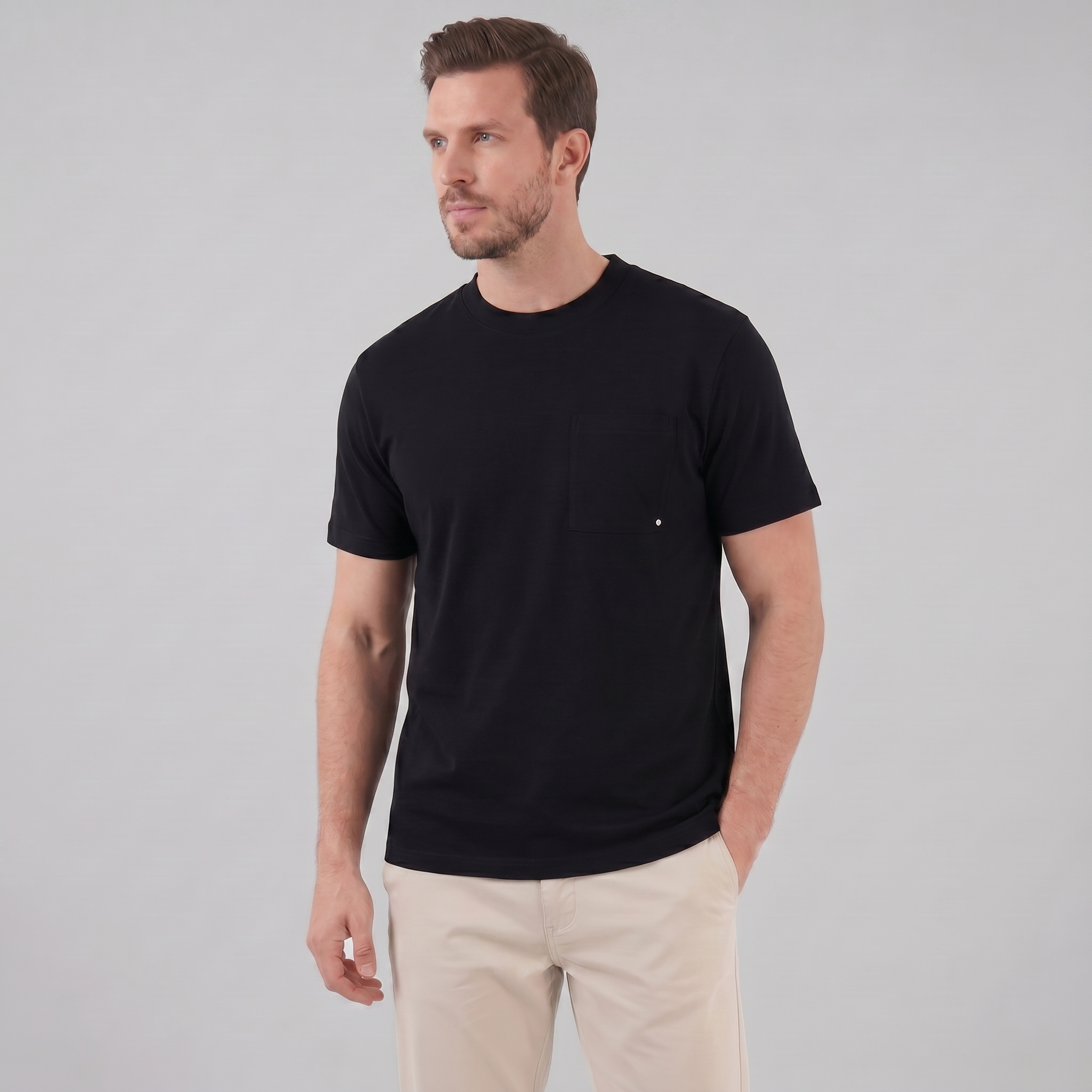 T-Shirt Herre Relaxed Fit Bryststak Casual