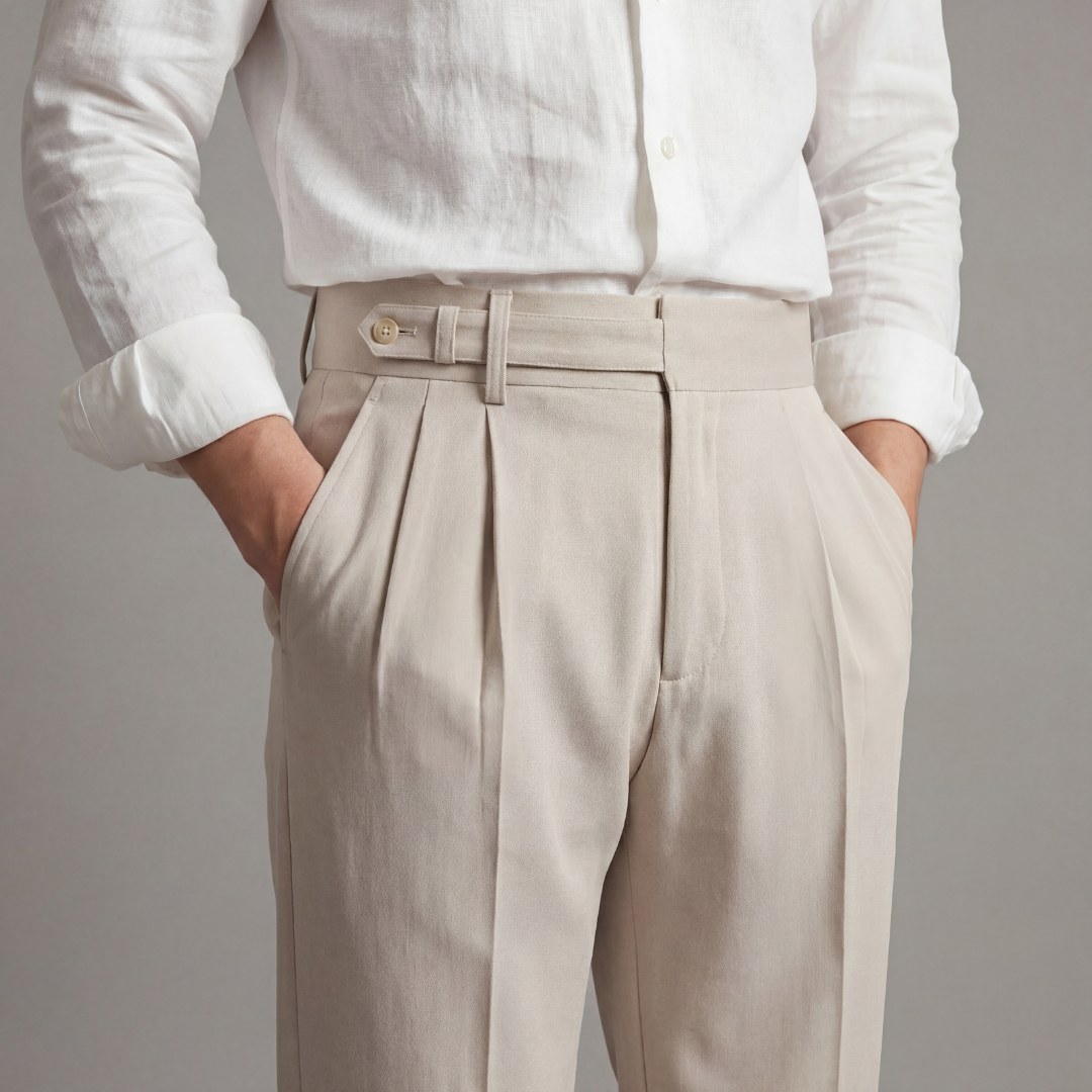 Tailored Fit Pants Men Classic Formal Office