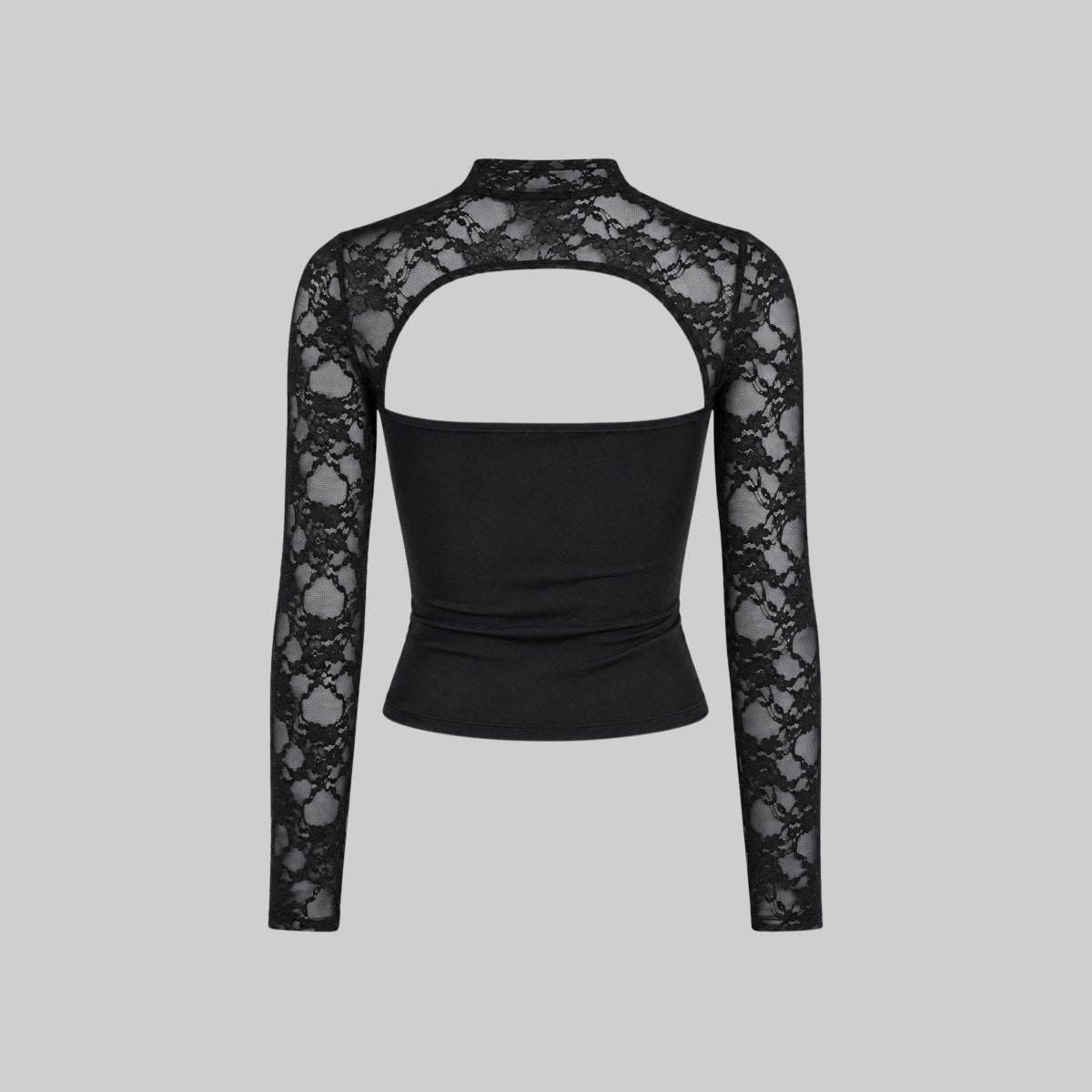 Top Dame Blonde Cutout Mock Neck Flare Ærmer