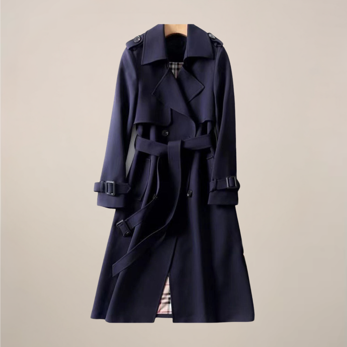 Trenchcoat Dames Double-Breasted Belted Classic Outerwear