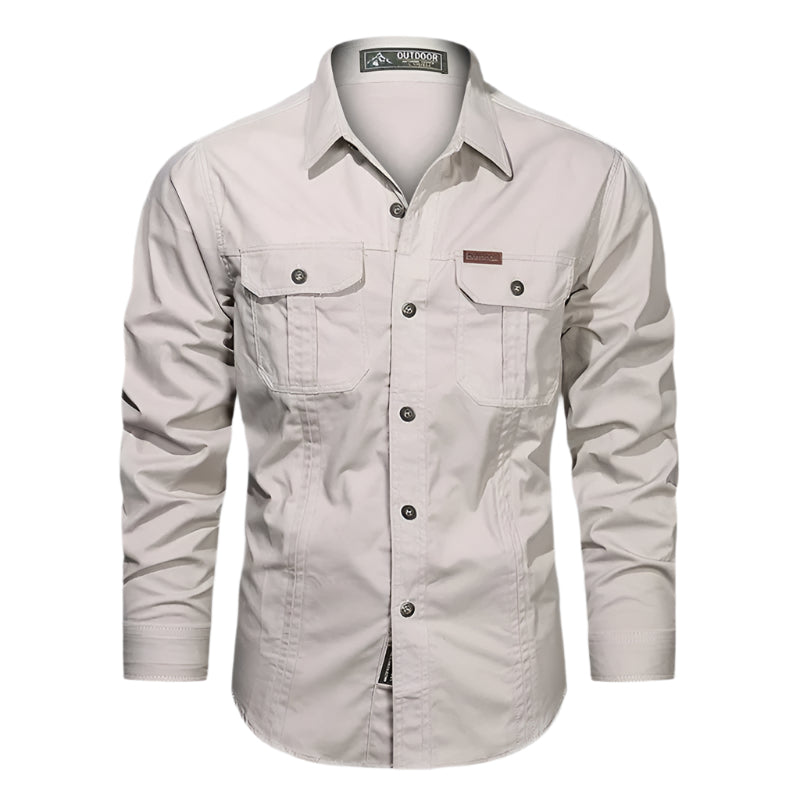 Pánská cargo overshirt taktická outdoorová košile s dlouhým rukávem