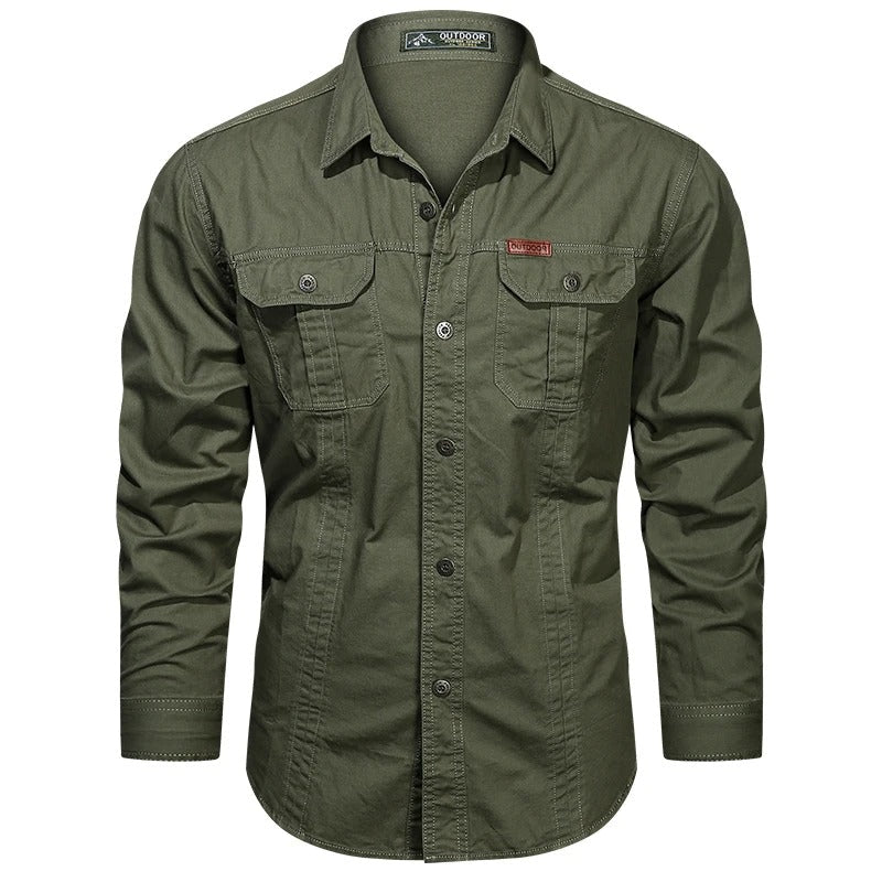 Pánská cargo overshirt taktická outdoorová košile s dlouhým rukávem