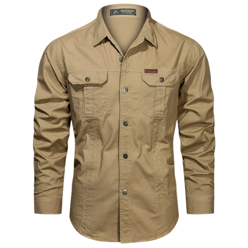 Pánská cargo overshirt taktická outdoorová košile s dlouhým rukávem