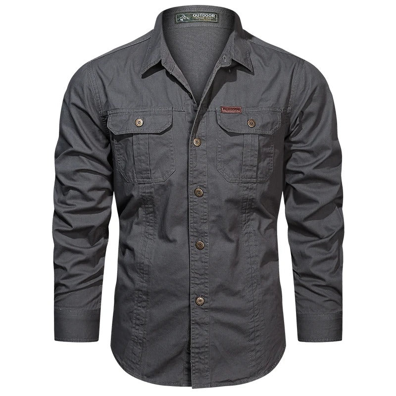 Pánská cargo overshirt taktická outdoorová košile s dlouhým rukávem