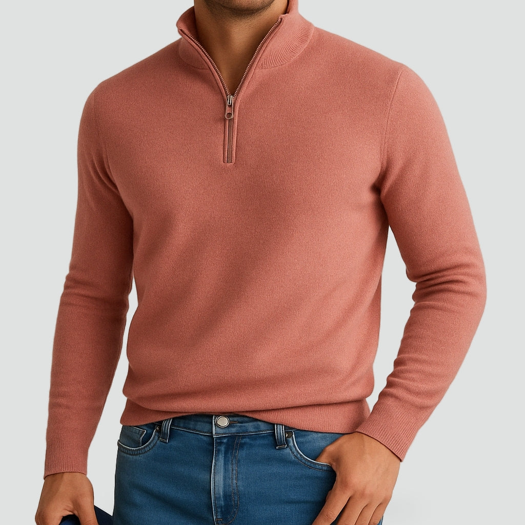 Verfijnde Half-Zip Trui van Cashmere Blend voor Heren
