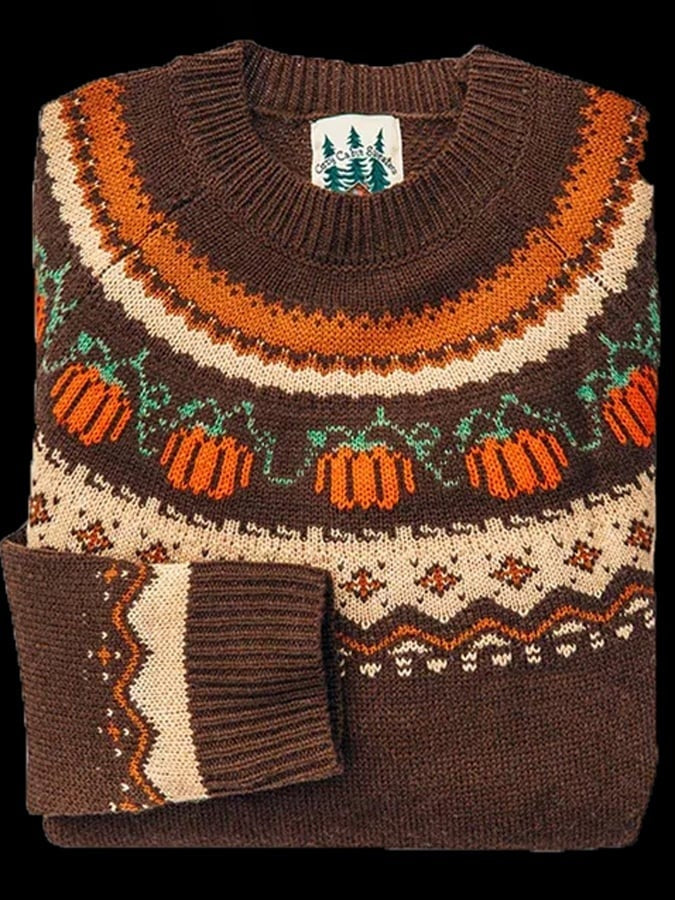 Warme Fair Isle Sweater met Ronde Hals en Lange Mouwen voor Dames