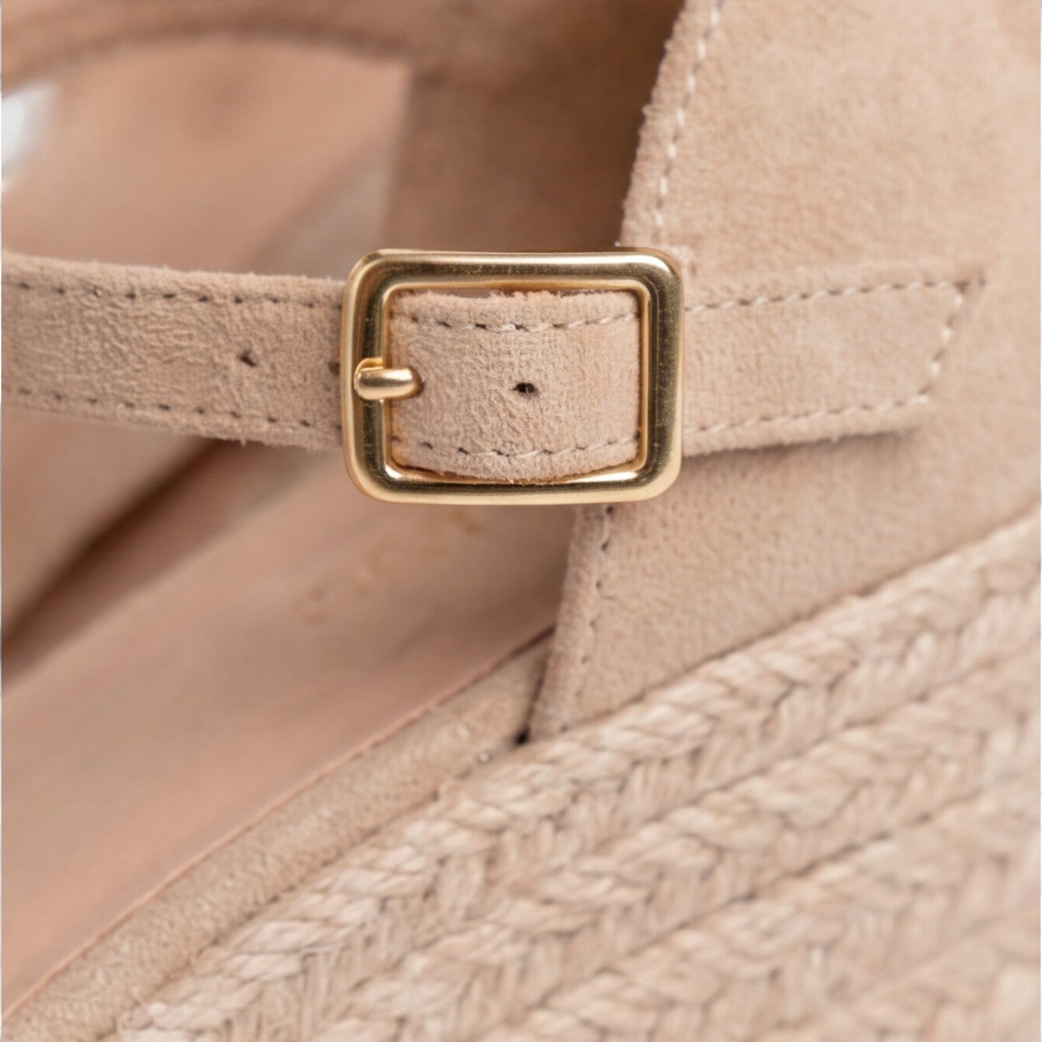 Sandalias de cuña para mujer con punta cerrada y correas al tobillo para verano