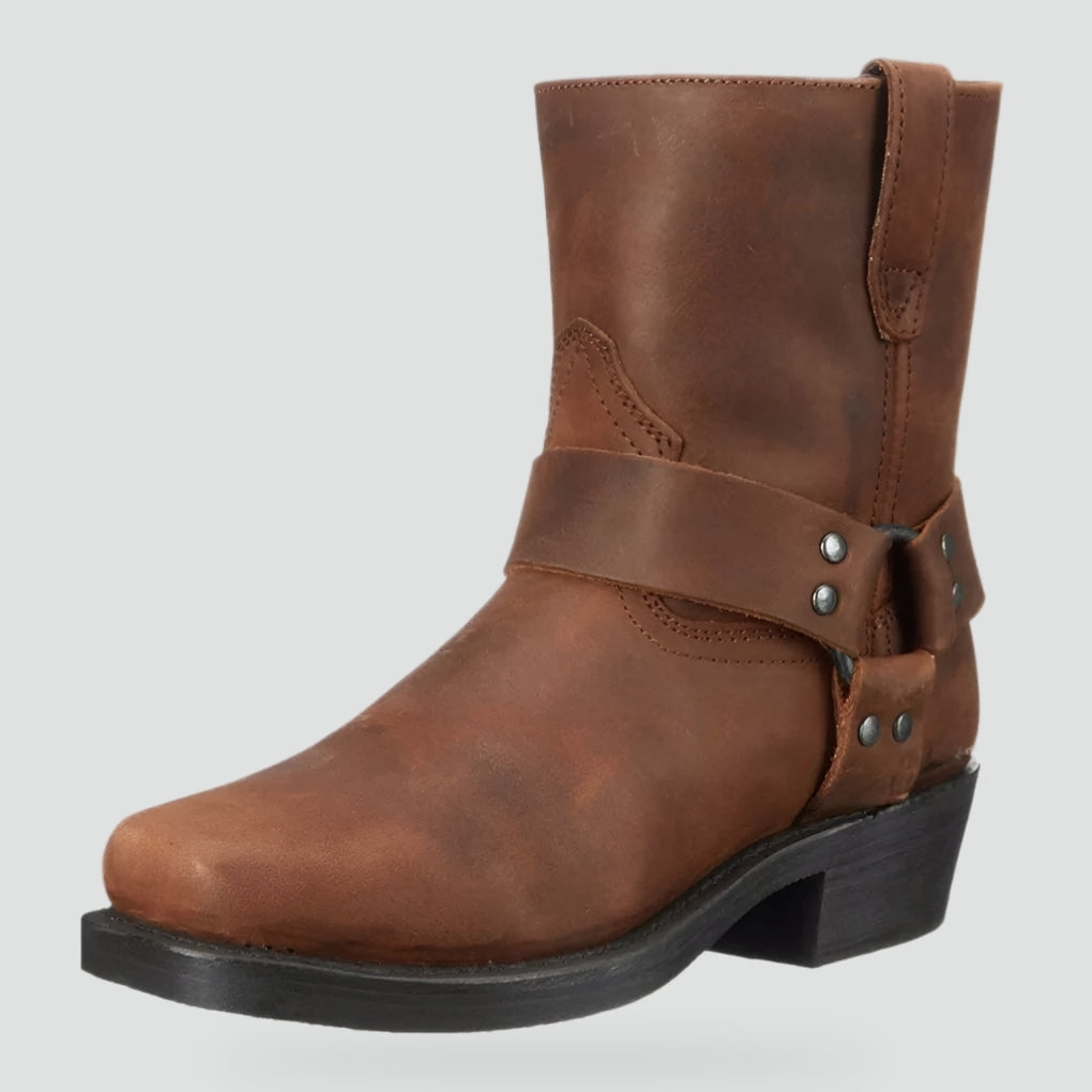 Mathias | Vintage Leren Westerse Herenlaarzen in de kleur Donkerbruin voor heren in stijl ideaal voor de herfst.