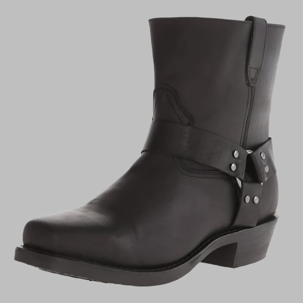 Mathias | Vintage Leren Westerse Herenlaarzen in de kleur Zwart voor heren in stijl ideaal voor de herfst.